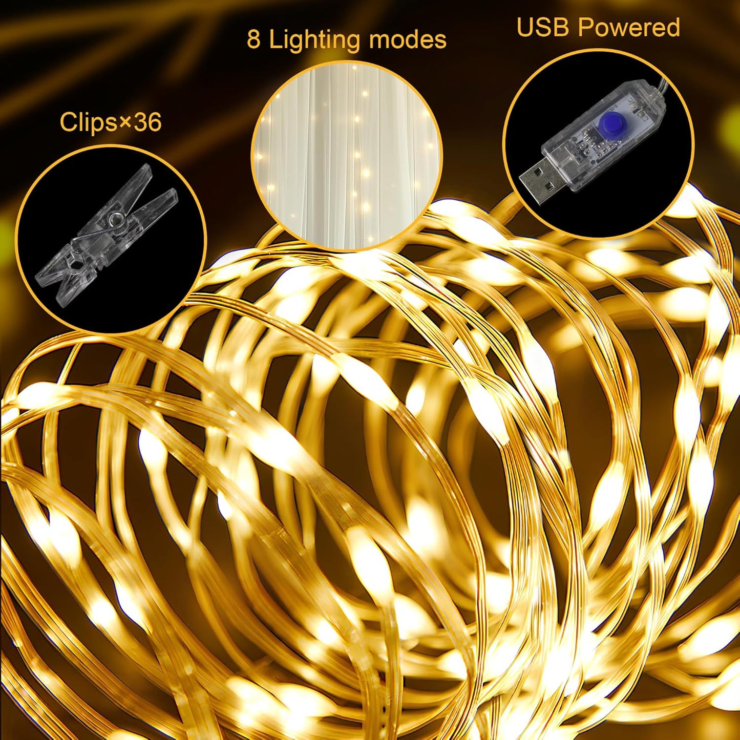 Fomcet Tulle Backdrop Curtains Ivory 30FT X 10FT Tulle Curtain with Lights String Sheer Backdrop Curtains for Parties Wedding Baby Shower Photo Shoot Decorations (6 Panels 5 x 10FT)