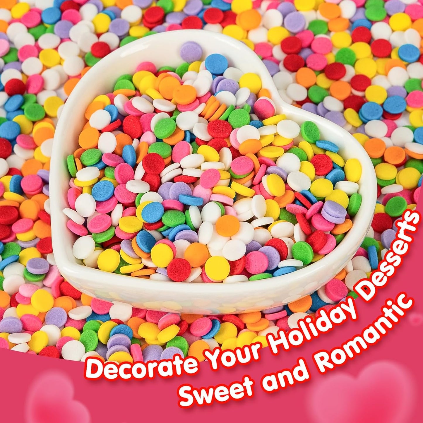 Edible Confetti Sprinkles,Colorful Round Cake Decoration for Desserts,Rainbow Circular Candy,Pastel Sprinkles for Cake Baking,Perfect For Birthday Party,Festival Baking Supplies,100g/3.53oz