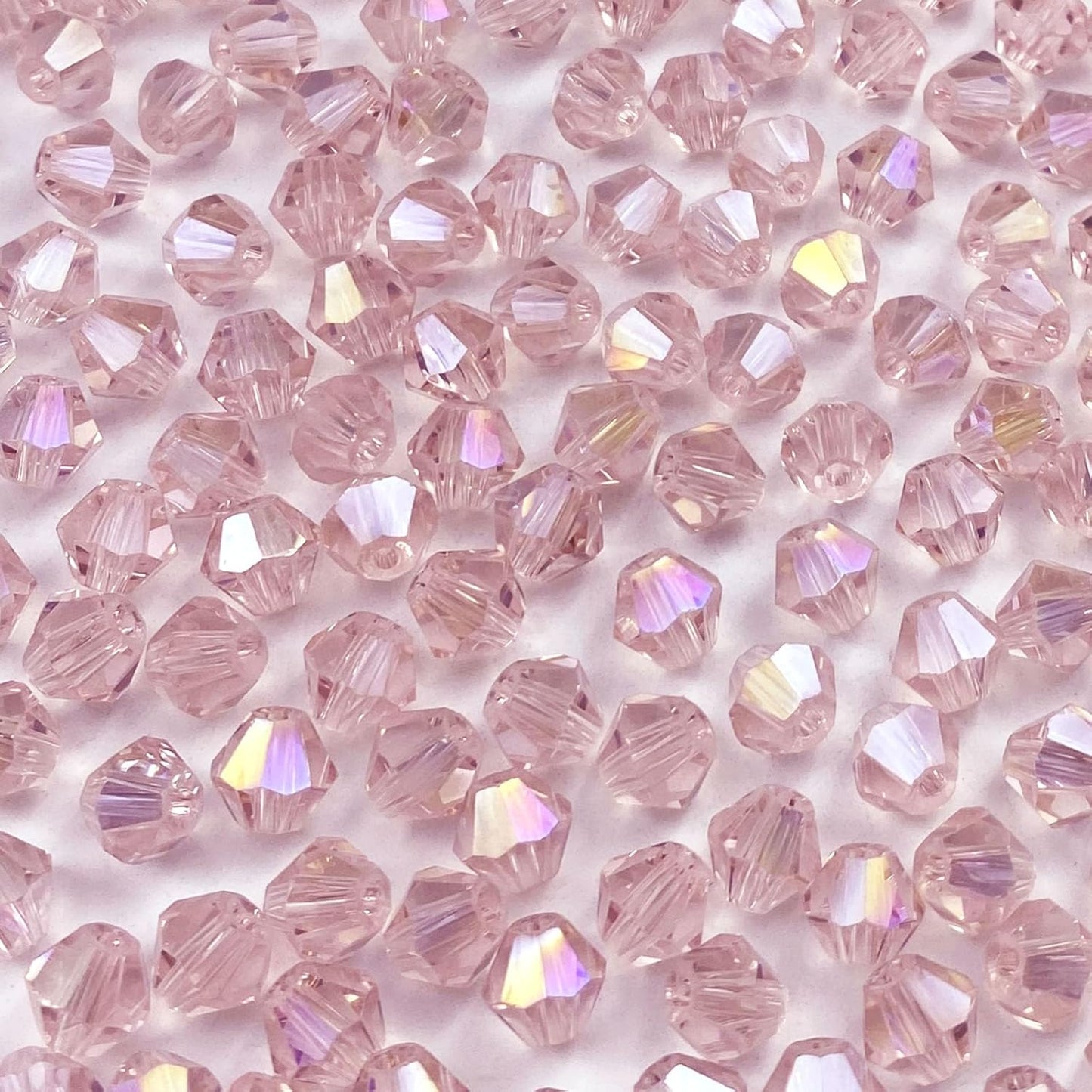 100pcs 8mm Bicone Crystal Glass Beads Loose Spacer Beads Faceted Craft Beads for Jewelry Making DIY Necklace Bracelet Earring Wind Chimes Suncatchers Ornamen(Pink AB)