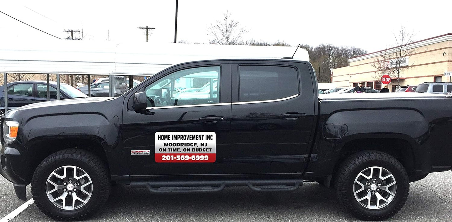 Car Magnet Signs Custom - 24"x12" (Set of 2), 30-mil Thickness with Rounded Corners (Red)