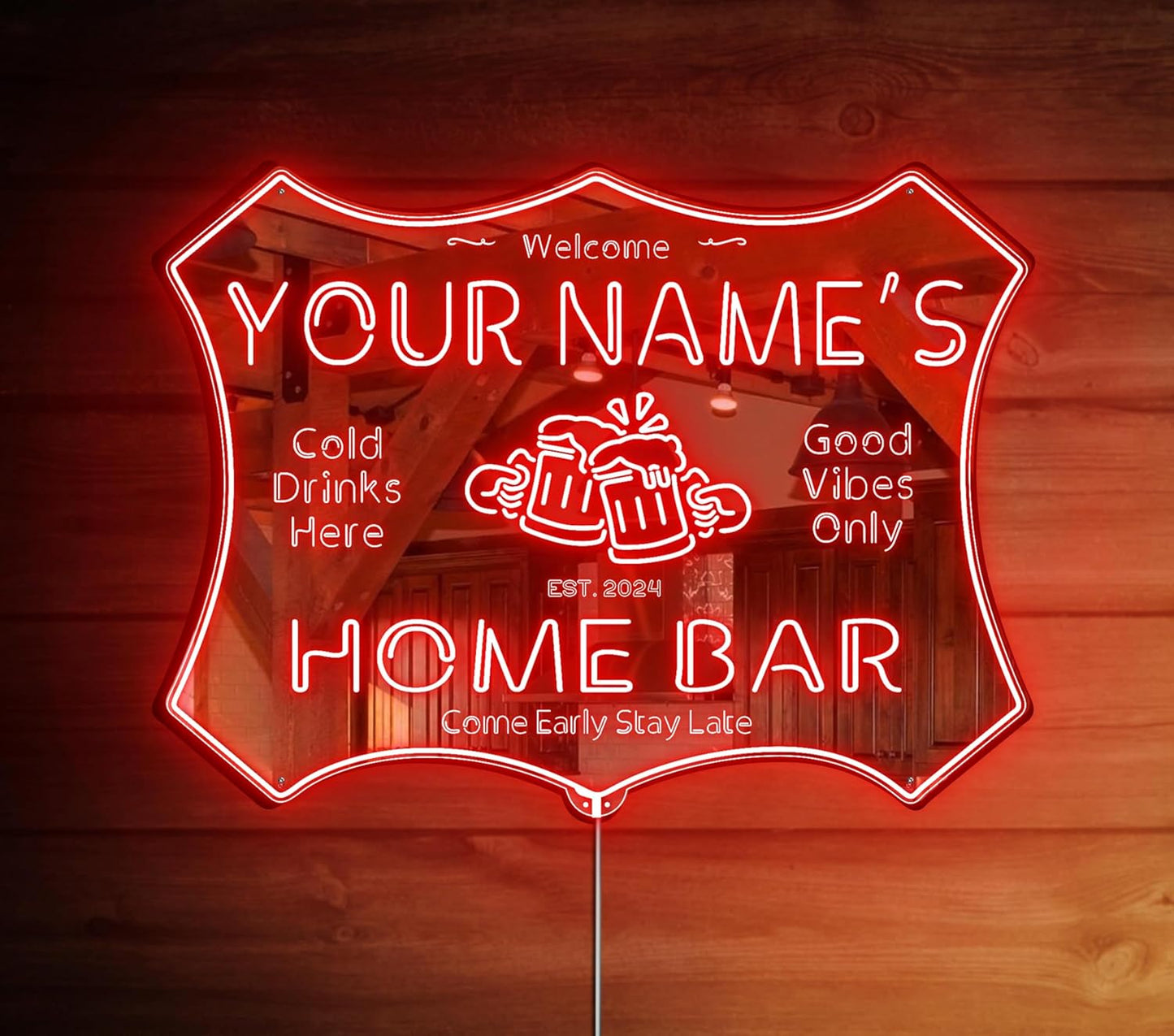 ADVPRO Personalized Your Name Home Bar RGB Dynamic Glam LED Sign - Cut-to-Edge Shape - Smart 3D Decoration - Multicolor Signage st06s86-fnd-p11d-tm-c