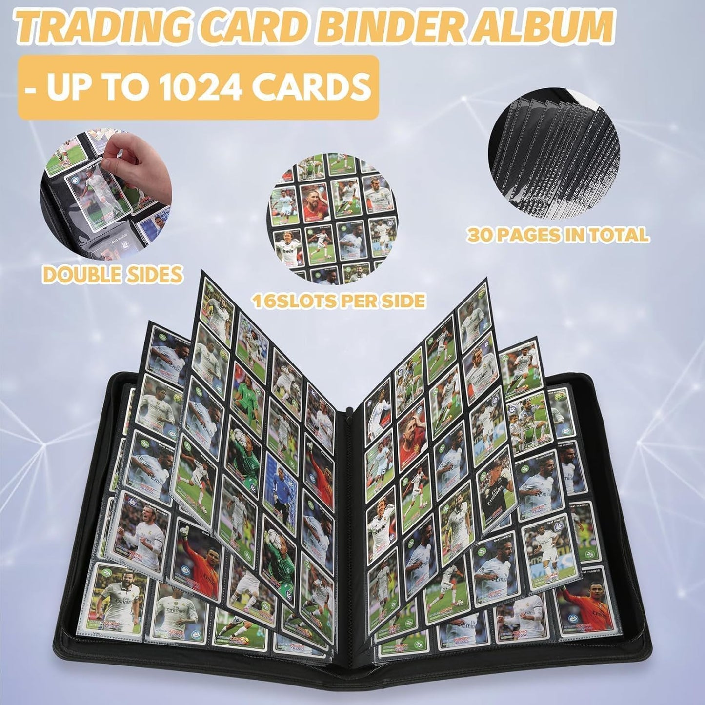 Premium Ringless Trading Card Binder - 1024 Capacity, 16 Side-Loading Pockets per Page, Archival Quality Protection & Anti-Slip Spine for TCG, MTG, Sports Cards (Dark Green)