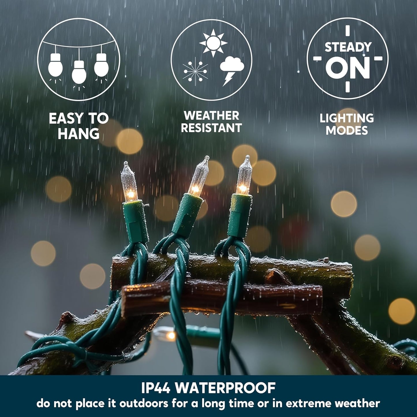 Joiedomi Clear Christmas String Lights Indoor,450(3x150) Mini Warm White Fairy Light,93.6FT Lighting Decor for Patio Dorm Classroom Bedroom Holiday Wedding Party Garland Birthday Festival,Green Wire