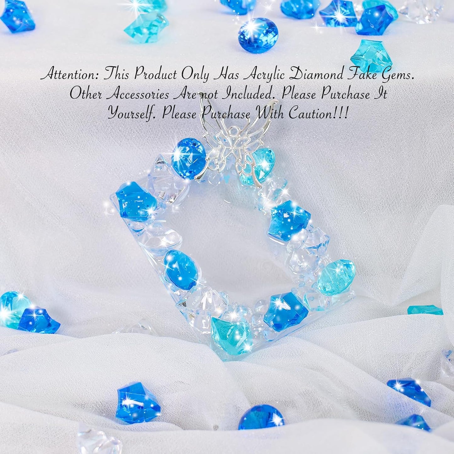 Acrylic Diamond Fake Gems Vase Filler, Babenest 240pcs 3/4 Inch Faux Diamonds Crystals Jewels for Table Scatters Wedding Party Arts & Crafts Birthday Decoration (240, Clear/Rpyal Blue/Baby Blue)