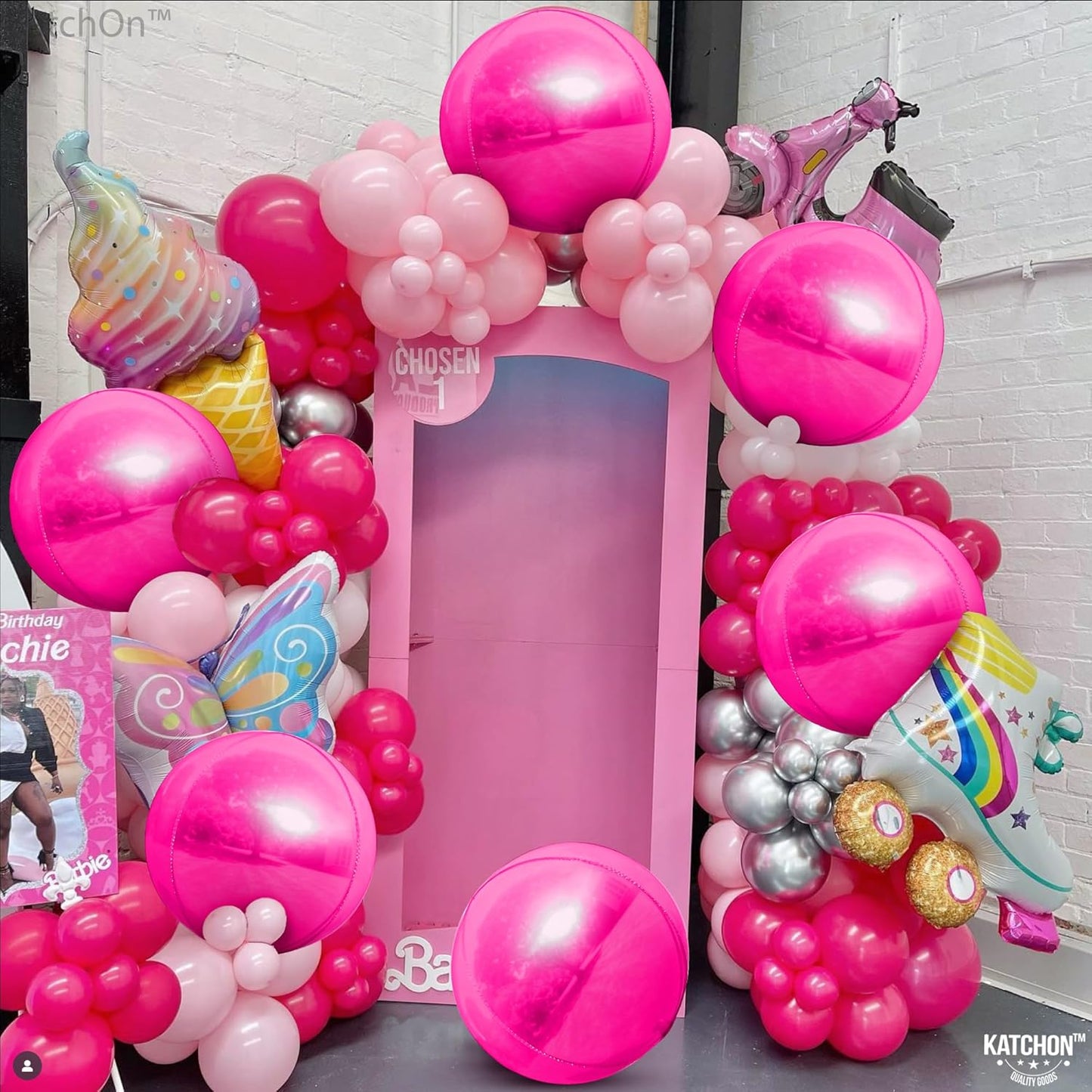 KatchOn, Big Hot Pink Balloons - 22 Inch, Pack of 6 | Hot Pink Mylar Balloons for Pink Party Decorations | Foil Balloon For Birthday, Gender Reveal, Baby Shower, Bachelorette Party Decorations