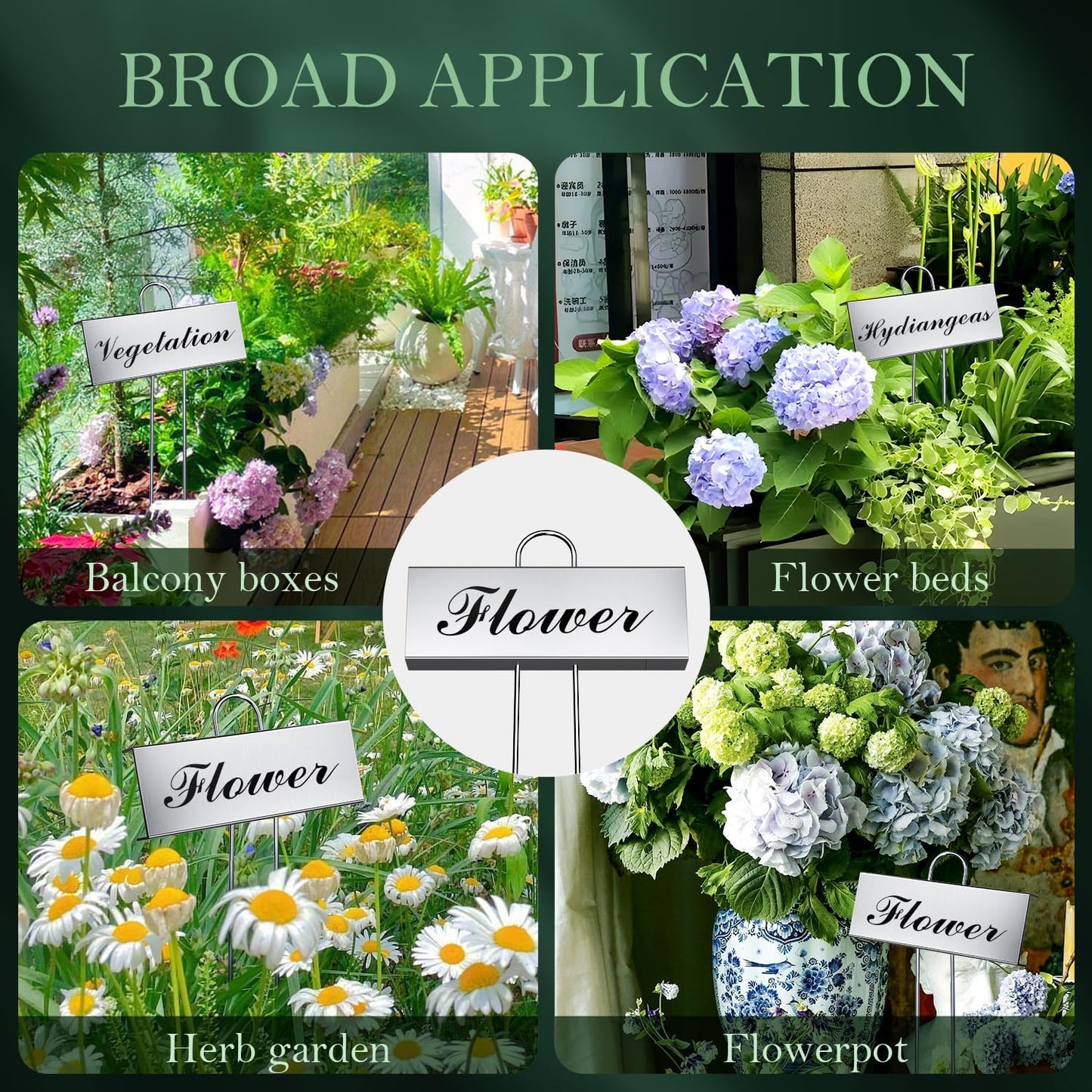 50 Pack Metal Plant Labels for Outdoor Garden Waterproof Plant Markers, Labels Garden Markers for Seedlings Herbs Vegetable Greenhouse Gifts, with Pen