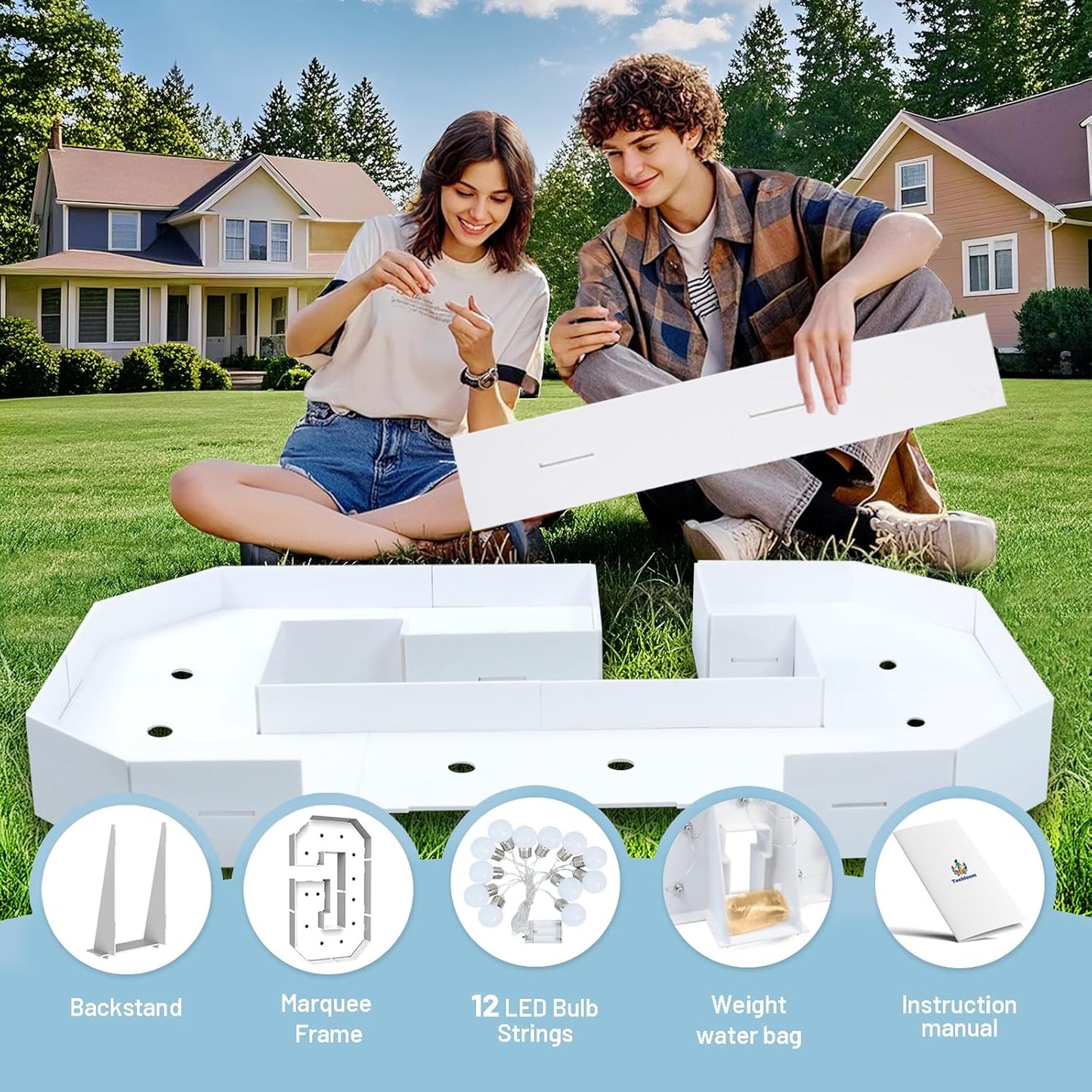 4FT Marquee Light Up Letters G,Party Decoration Large Marquee Light Up Letters with Weighted Water Bag,Pre-cut Foam Board Set Can Be Used for Birthdays,Weddings,Baby Anniversaries