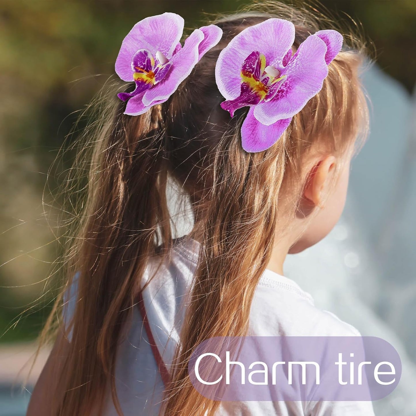 40 Pieces Orchid Petals Artificial Decorations Wedding Party Orchids Heads Flowers Faux Silk Phalaenopsis Butterfly Flower Heads for DIY Craft Home (Light Purple)