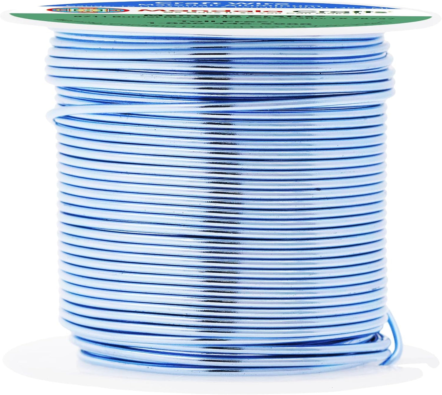 Mandala Crafts 16 Gauge Anodized Aluminum Craft Wire for Jewelry Making - 100 FT Colored Flexible Ice Blue Wire - Bendable for Bonsai Armature Crafting Sculpting