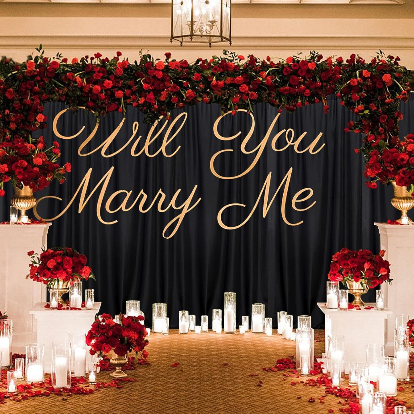 MYSKY HOME Black Backdrop Curtains - Party Background Drapes Panels Fabric, 5ft x 7ft, 2 Panels