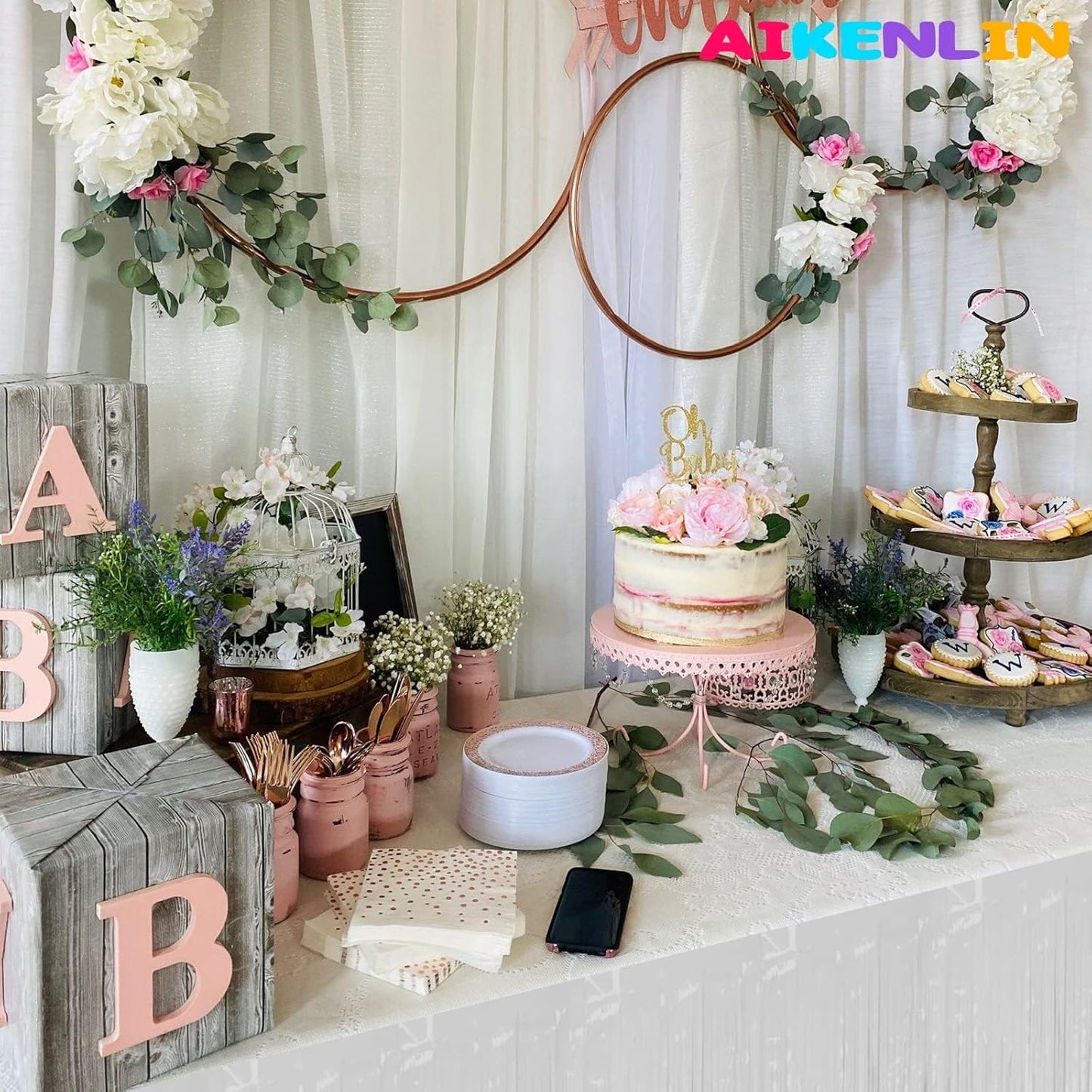 6 Pack 29x108 Inch Metallic Foil Fringe Tinsel Table Skirts Banner for Rectangle Tables Streamer Garland Curtains Backdrop for Wedding, Birthday, Parade Floats Party Decoration(White)