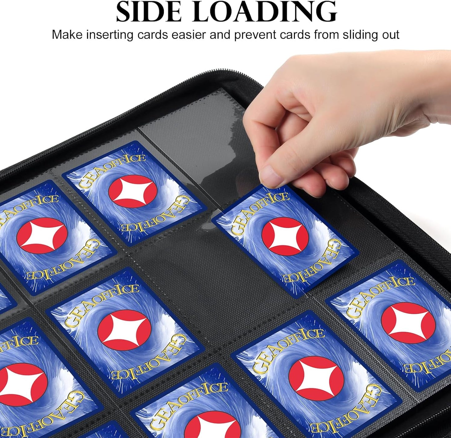 GEAoffice 12 Pocket Card Binder Holds 720 Cards - Sturdy PU Cover Trading Card Collection Holder Folders Album for YuGiOh, MTG, TCG, Games&Sports, Ringless, Non-PVC, Purple