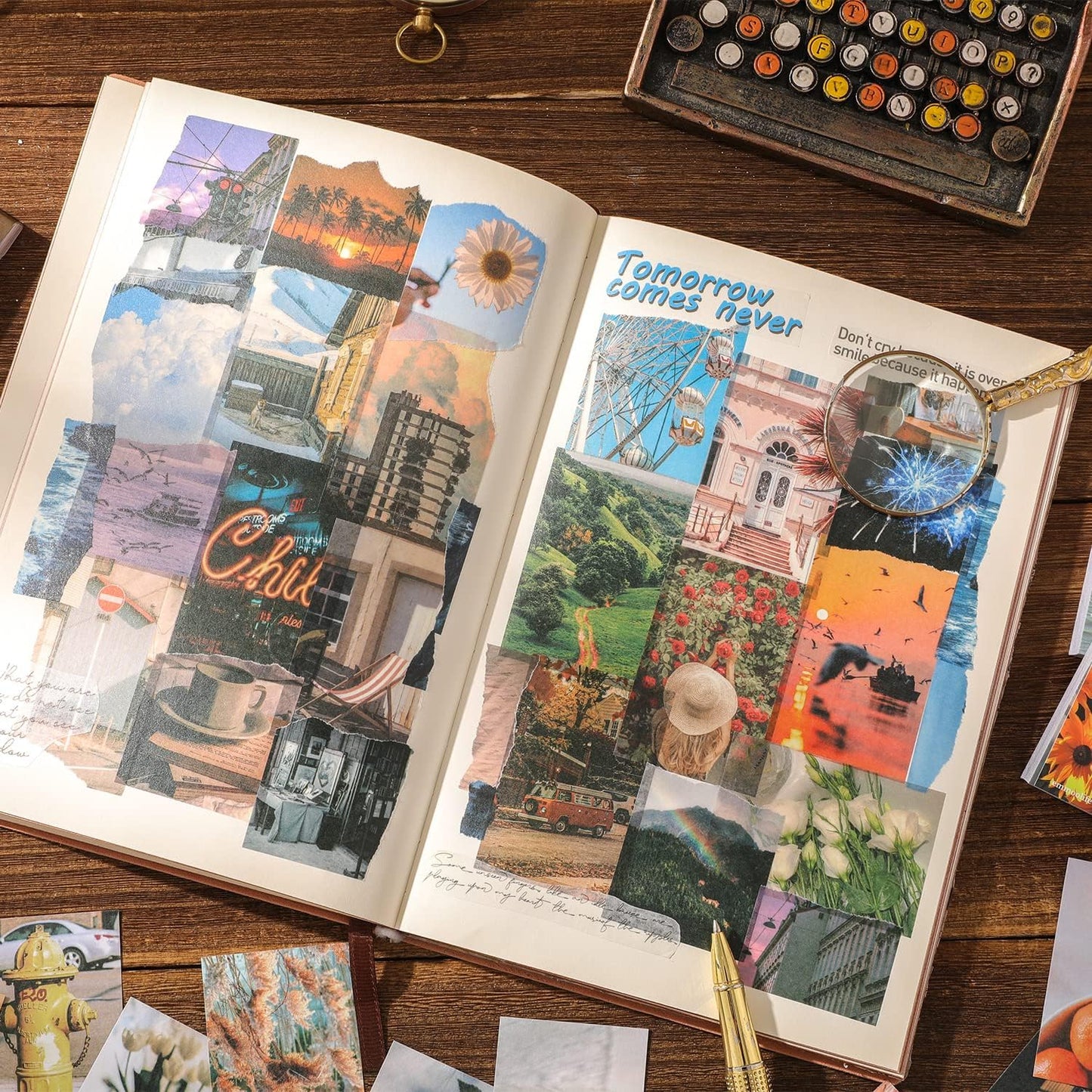 12 Sets 600 Sheets Washi Stickers for Journaling, Daily Quote Flower Nature Travel Stickers Vintage Aesthetic Scrapbook Sticker Set for Bullet Journal Art Diary Card Craft Gifts Planner Notebook