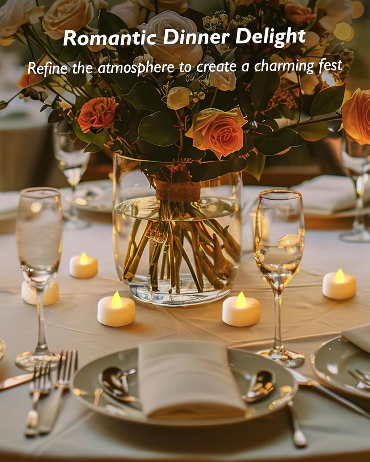 Remote Candles, 12PCS Flameless Tea Lights Candle Battery Operated with Timer, 400+Hours Remote Control LED Tea Lights Votive Candle for Holiday Table Centerpieces Decor