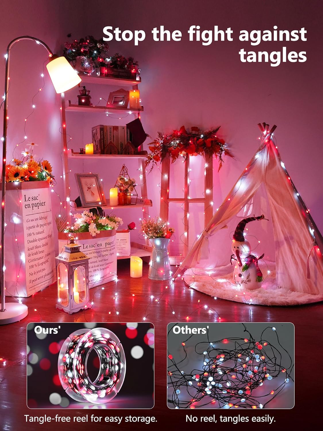 BrizLabs Smart Christmas Fairy Lights, 33ft 100 LED Color Changing Christmas Lights Work with Alexa & Google Home, Rainbow Xmas Light Dimmable Halloween Lighting Green Wire for Xmas Halloween Party