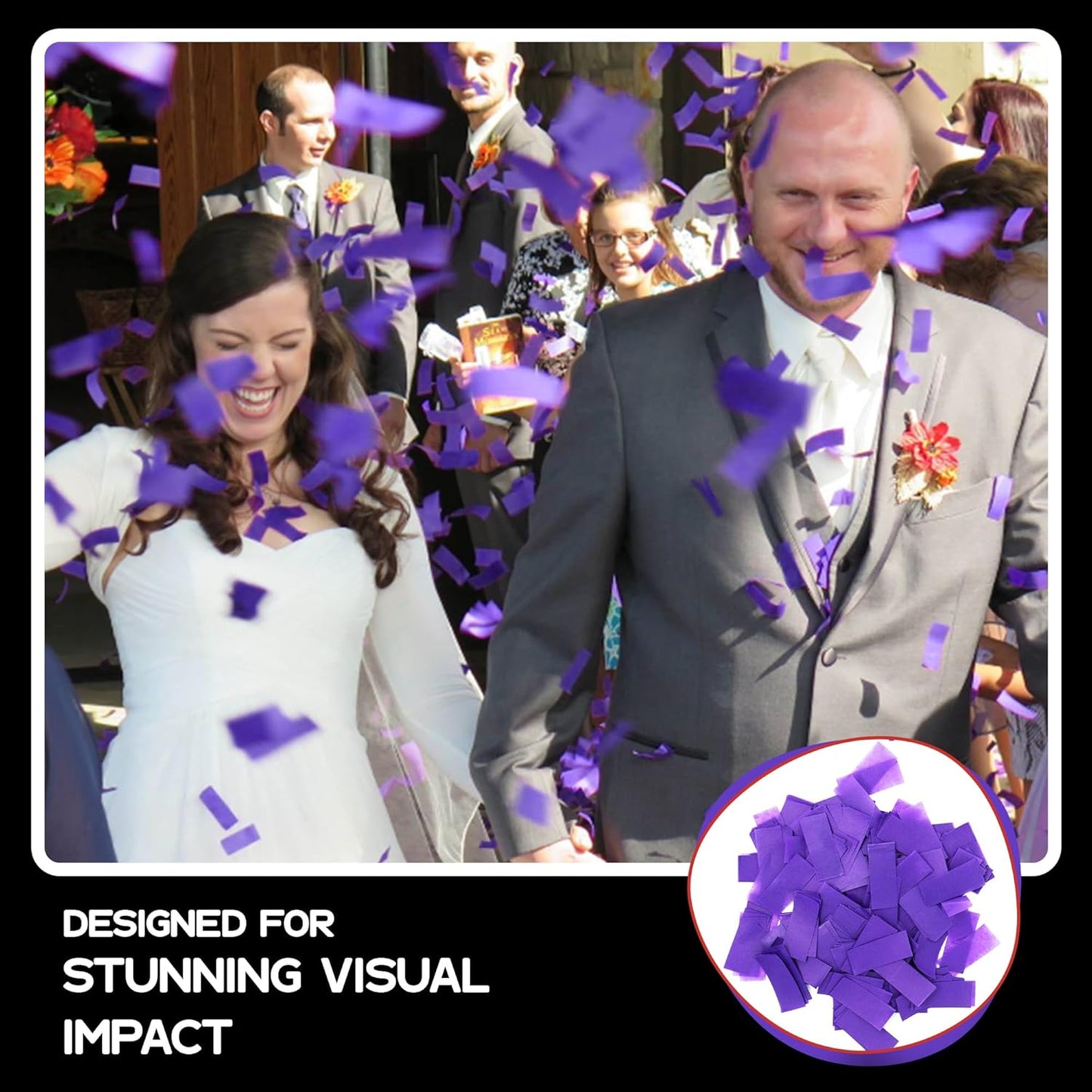 Purple Biodegradable Confetti - Rectangular Fluttering Tissue Paper Confetti for Cannon and Launcher use – Best for Gender Reveal, Wedding, Parties, and Live Events - 1 lb, 16 oz