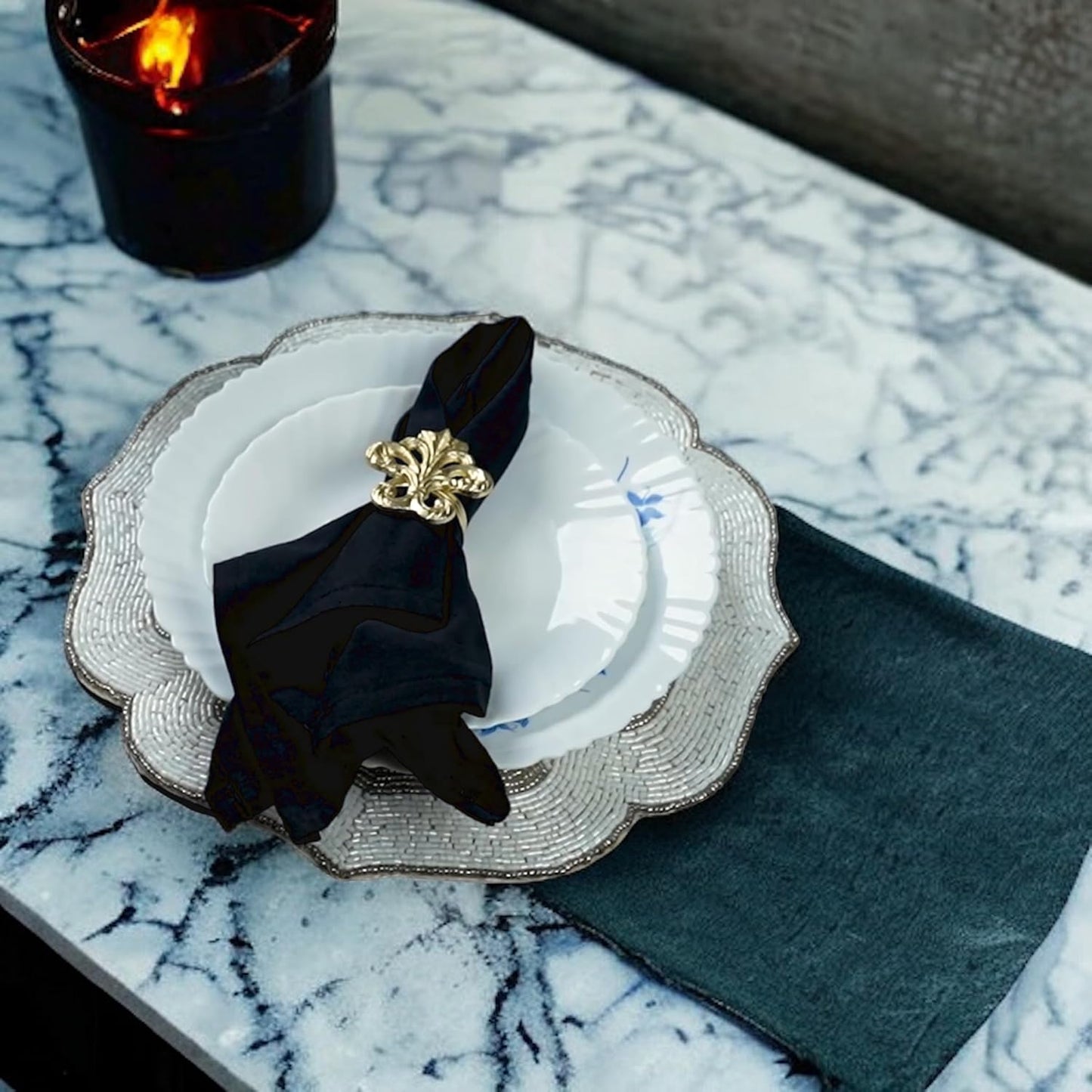 12-Pack Gold Napkin Rings - Shiny Metal Napkin Rings - Premium Lightweight Metal Napkin Holders for Elegant Dining, Weddings, Parties & Everyday Décor - ALPHA Living HOME