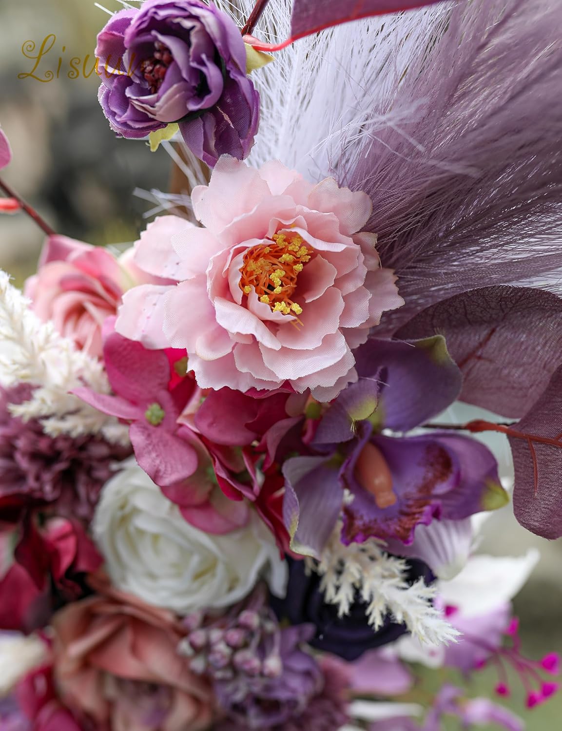 Wedding Arch Flowers, Artificial Flowers for Decoration, Large Flower Swag for Boho Styles Wedding Ceremony Floral Decor - Pack of 2