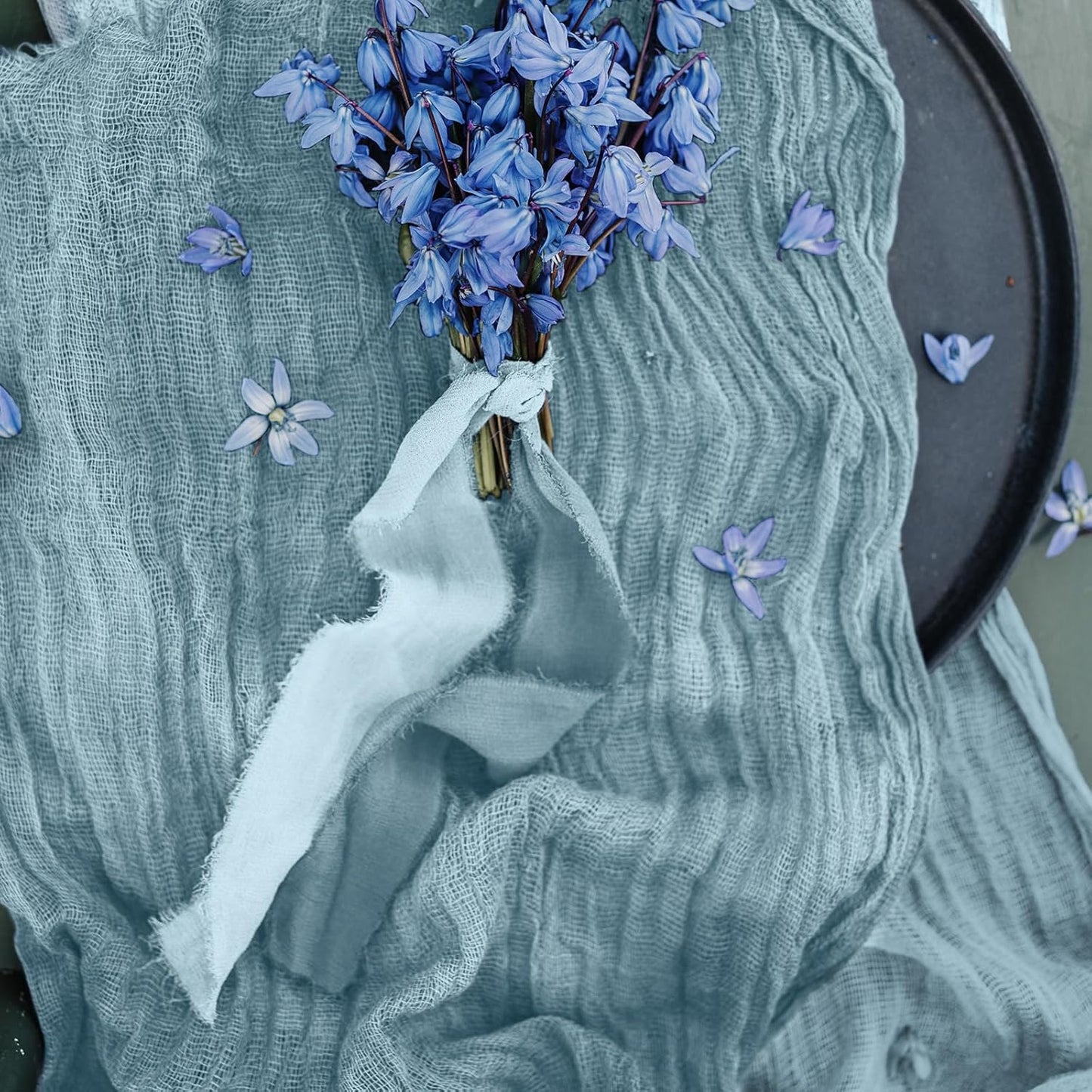 6 Pack Cheesecloth Table Runner 10Ft Christmas Gauze Boho Table Runners for Wedding Decor Bridal Shower Decorations Baby Shower Party(35" x 120")