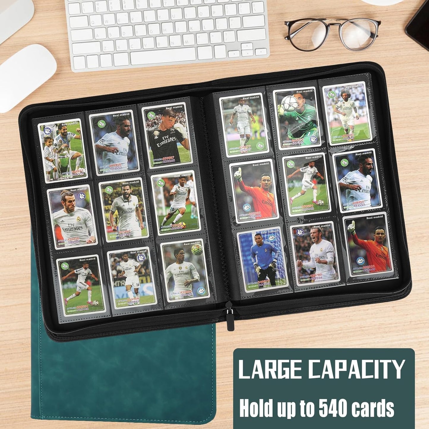 9 Pocket Card Binder,540 Pocket Trading Card Binders,Loading Pocket Collectible Card Album for MTG, TCG, Sport Card, Game Cards Dark Green