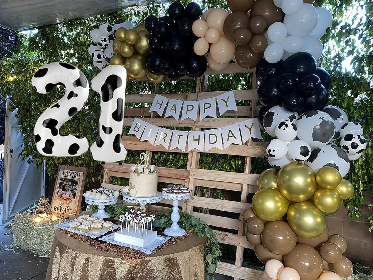 Cow Print Number Balloon Birthday Decorations, 40 inch Number balloon 0-9(Zero-Nine), Cow Balloon for Farm Birthday Party Supplies, Cow Themed birthday party Decorations (Number 8)