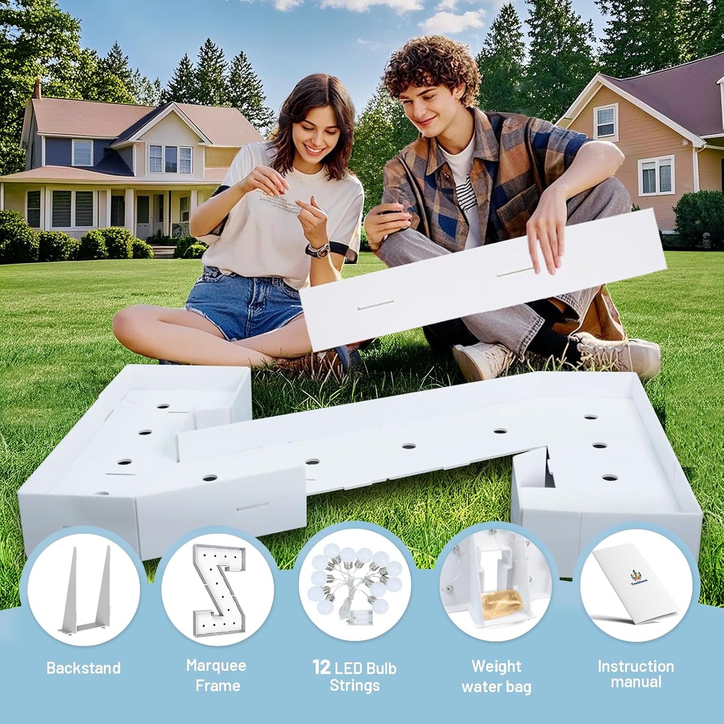 4FT Marquee Light Up Letters - Cool White Light Up Letters Z with Fixed Water Bag, Party Decoration Large Marquee Light Up Letters can Be Used for Wedding Decoration, Birthday Party Decoration