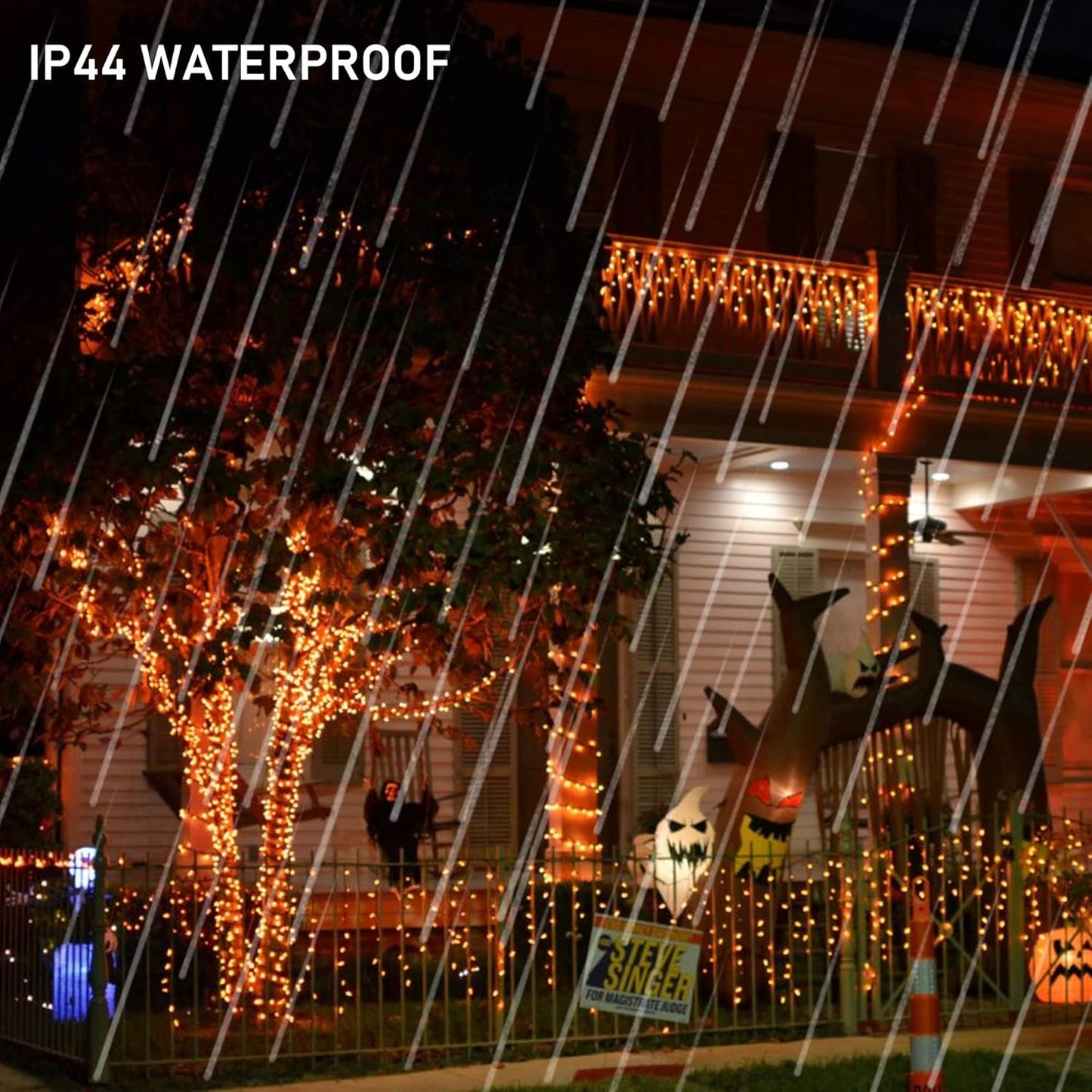 Dazzle Bright Halloween Fairy String Lights, Total 40FT 120LED Copper Wire Battery Operated Waterproof Lights, Halloween Decorations for Indoor Home Outdoor Garden Patio Yard Party Decor (Orange)