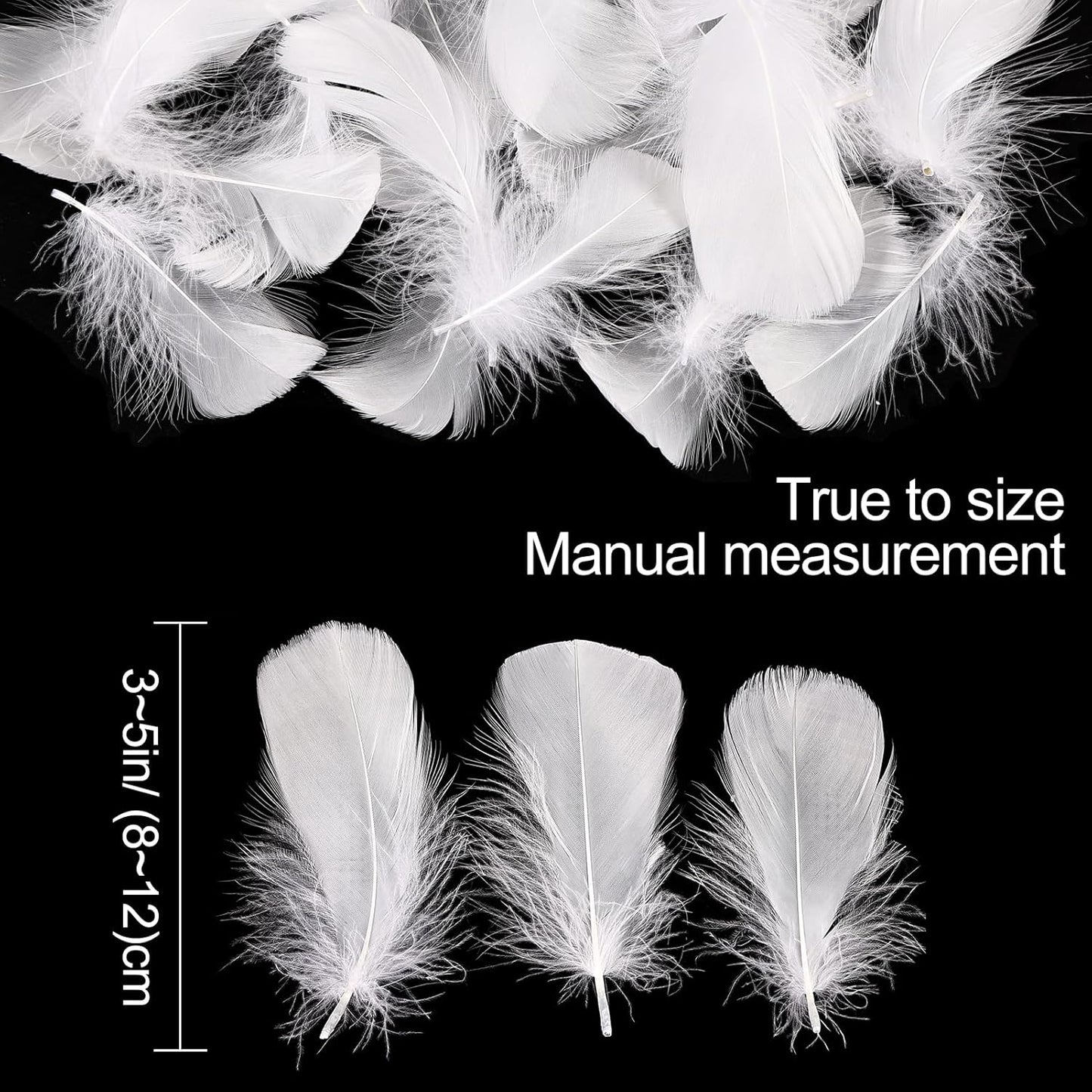 THARAHT 360pcs White Feathers 3-5 inch Craft Feathers Assorted Rainbow Colors Feathers for Kids for DIY Handmade Wedding Home Party Decorations Natural Feather