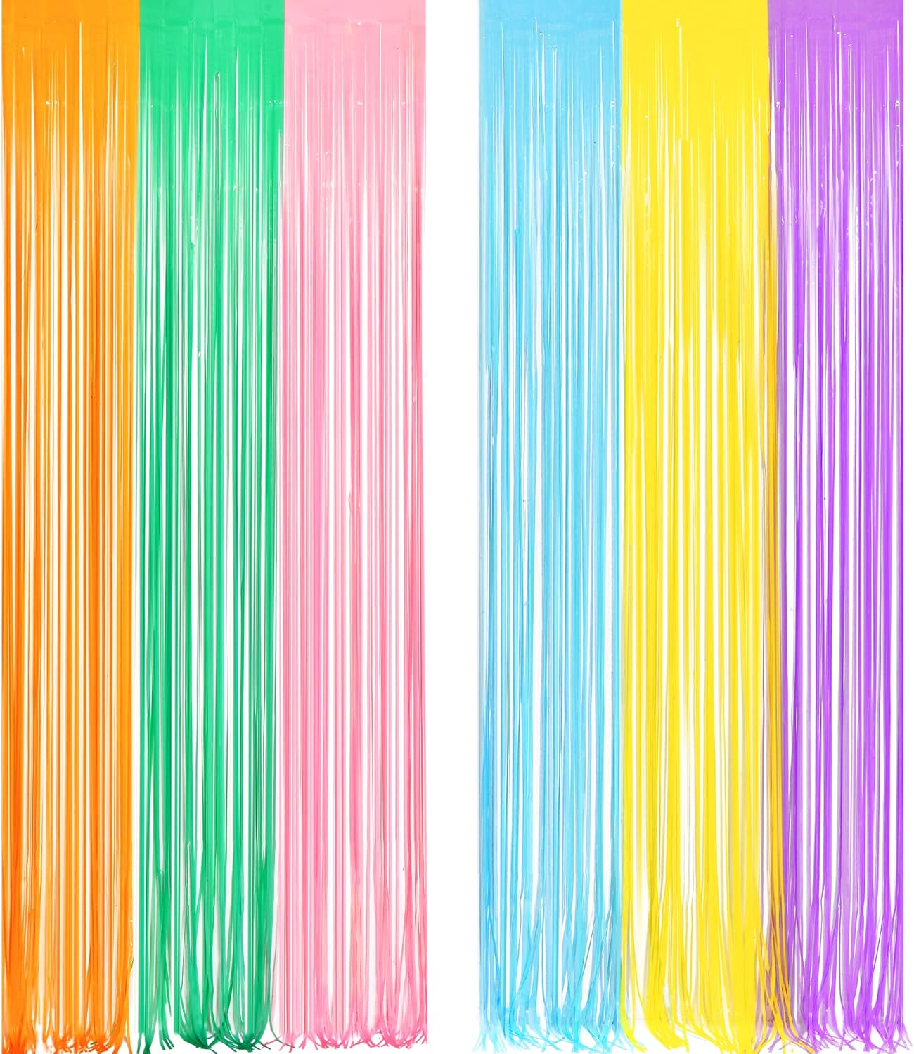 Pastel Tinsel Curtain Party Backdrop - GREATRIL Pastel Color Foil Fringe Curtain Photo Booth Streamers for Birthdays Easter Baby Bride Shower Unicorn Girls Party Decorations