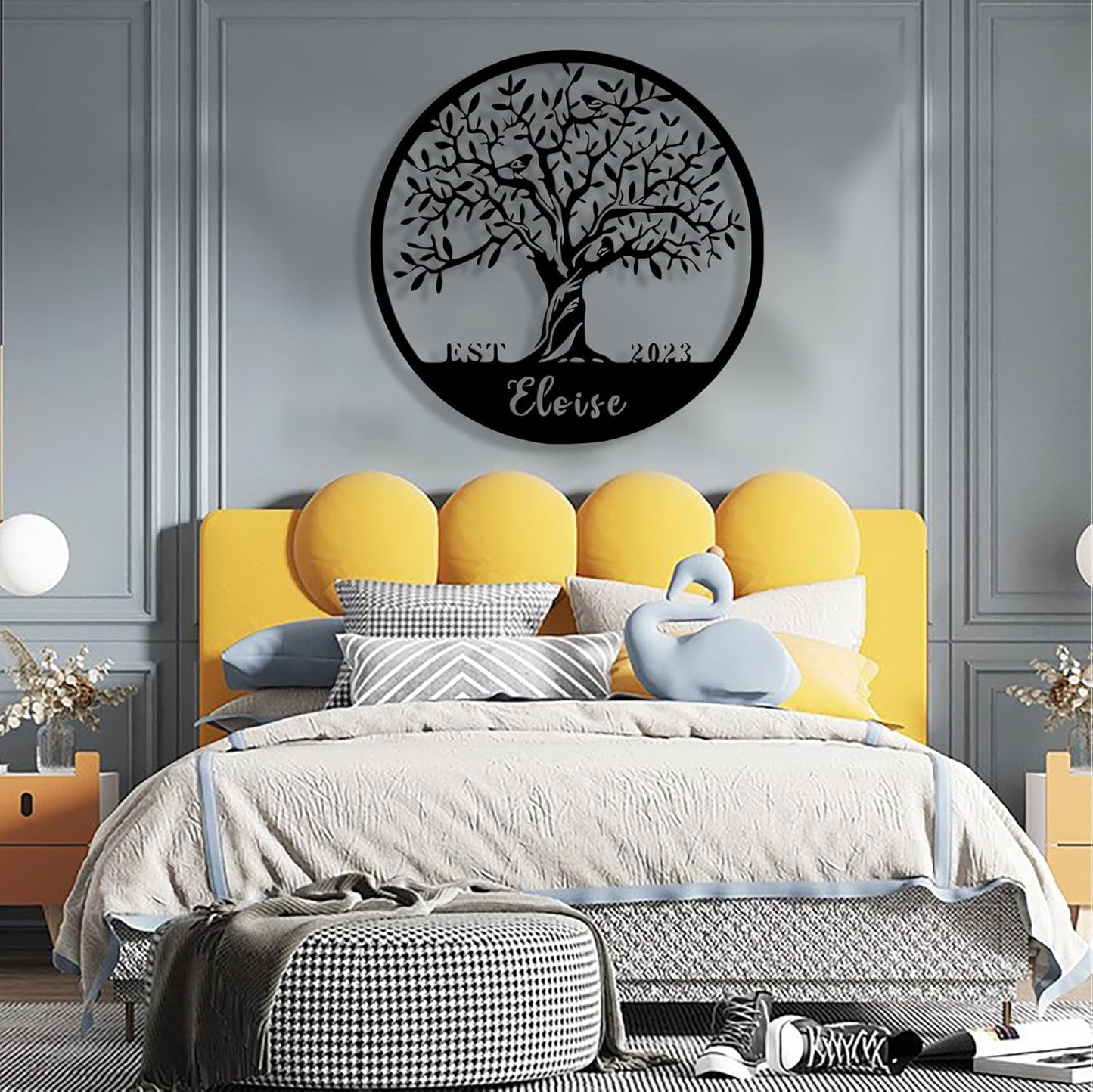 Personalized Tree of Life Metal Sign Wall Art Decor, Custom Wedding Gifts for Couples, Custom Family Name Sign, Christmas Valentine's Day Housewarming Gifts