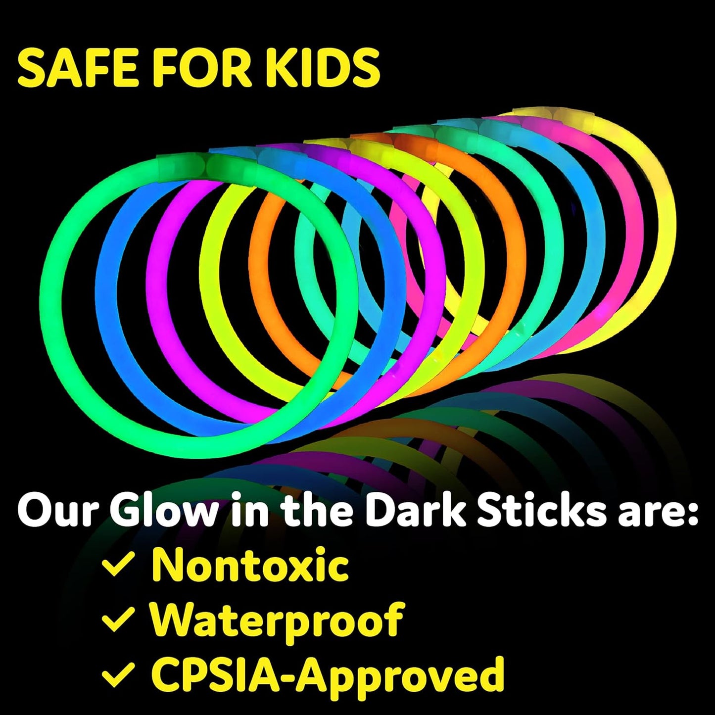 PartySticks Glow Sticks 800 pack - 8 Inch Glow in The Dark Light Up Sticks Party Favors, Glow Party Decorations, Neon Party Glow Necklaces and Glow Bracelets with Connectors