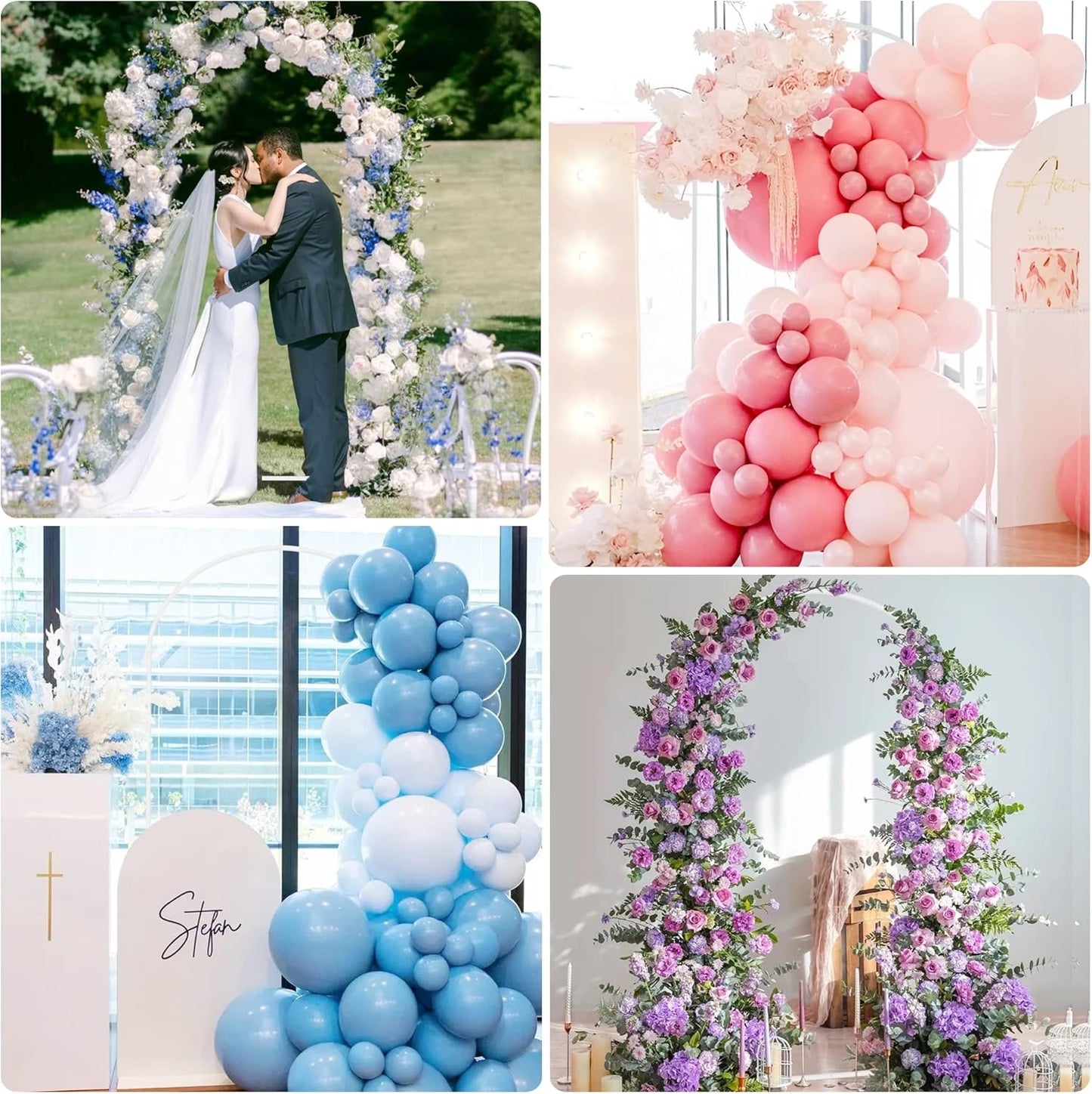 Putros Metal Arch Backdrop Stand 7.2FT White Wedding Backdrop Stand Square Arch Frame for Birthday Party Bridal Baby Shower Ceremony Decoration