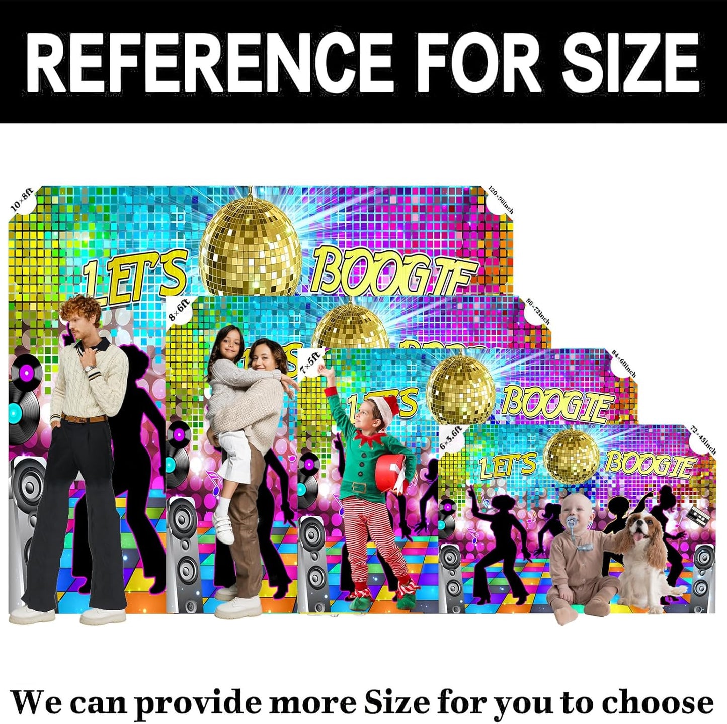 Dance Party Backdrop Retro 80s 90s Theme Stage Dance Ball Music Birthday Party Decoration DJ Photography Background 10 x 8 ft for Baby Shower Picture Photo Shoot Polyester Fabric, Multi