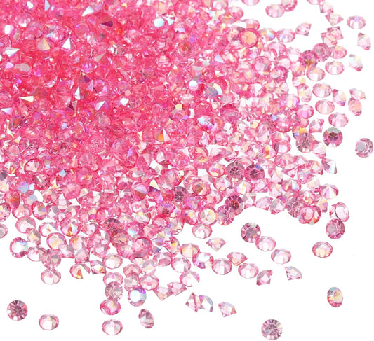 PATIKIL 14000Pcs Wedding Table Scatter Confetti Crystals 3mm Acrylic Diamonds Vase Fillers Gems for Table Centerpiece Decorations Bridal Shower Party, Red-Violet AB