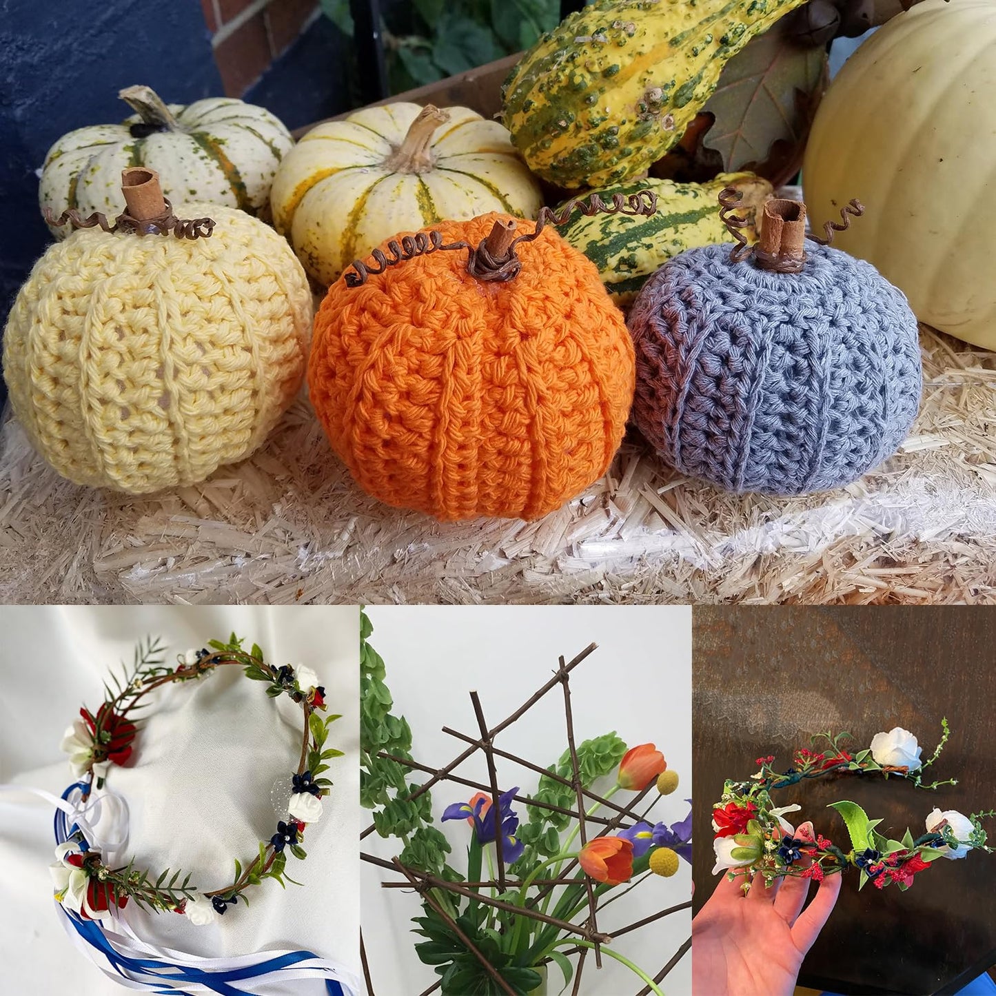 4 Roll 656Ft Brown Floral Wire, Rustic Vine Bind Wire for Flower Bouquets, Waterproof Paper Wrapped Twine(4 x 656 Ft)