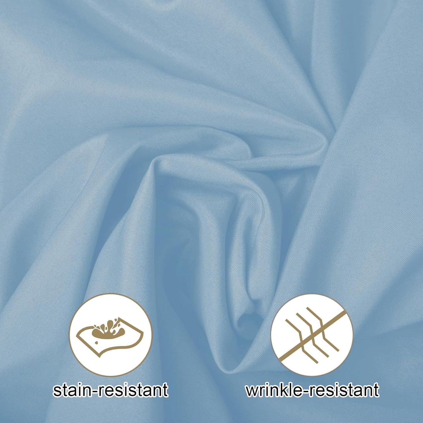 Ascoza 2pack 70 Inch Blue Mist Round Tablecloth in Washable Polyester Fabric for Wedding/Banquet/Restaurant/Parties
