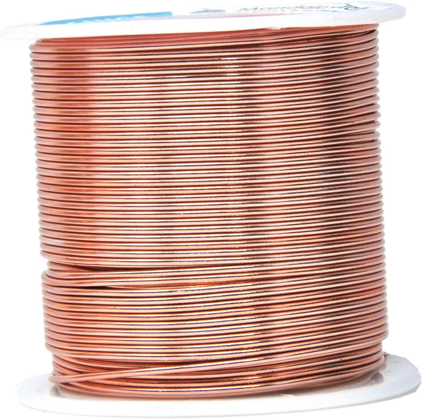 Mandala Crafts 18 Gauge Anodized Aluminum Craft Wire for Jewelry Making - 450 FT Colored Flexible Silver Copper Tone Wire - Bendable for Bonsai Armature Crafting Sculpting