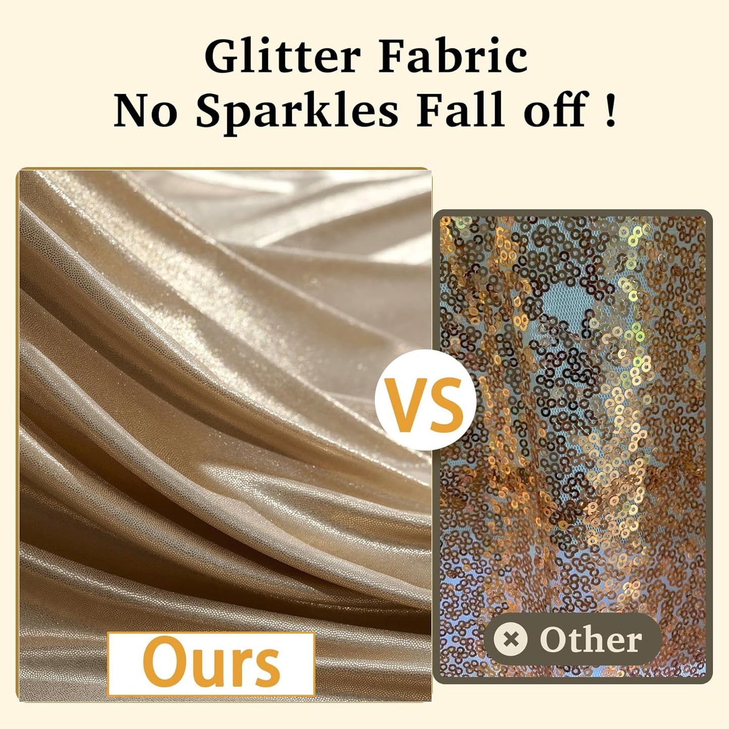 20ftx10ft Champagne Sequin Backdrop Curtain for Parties, 4 Panels Wrinkle Free Glitter Photo Backdrop Drapes Shimmer Back Drop Cloth for Wedding Birthday Christmas Photography Background