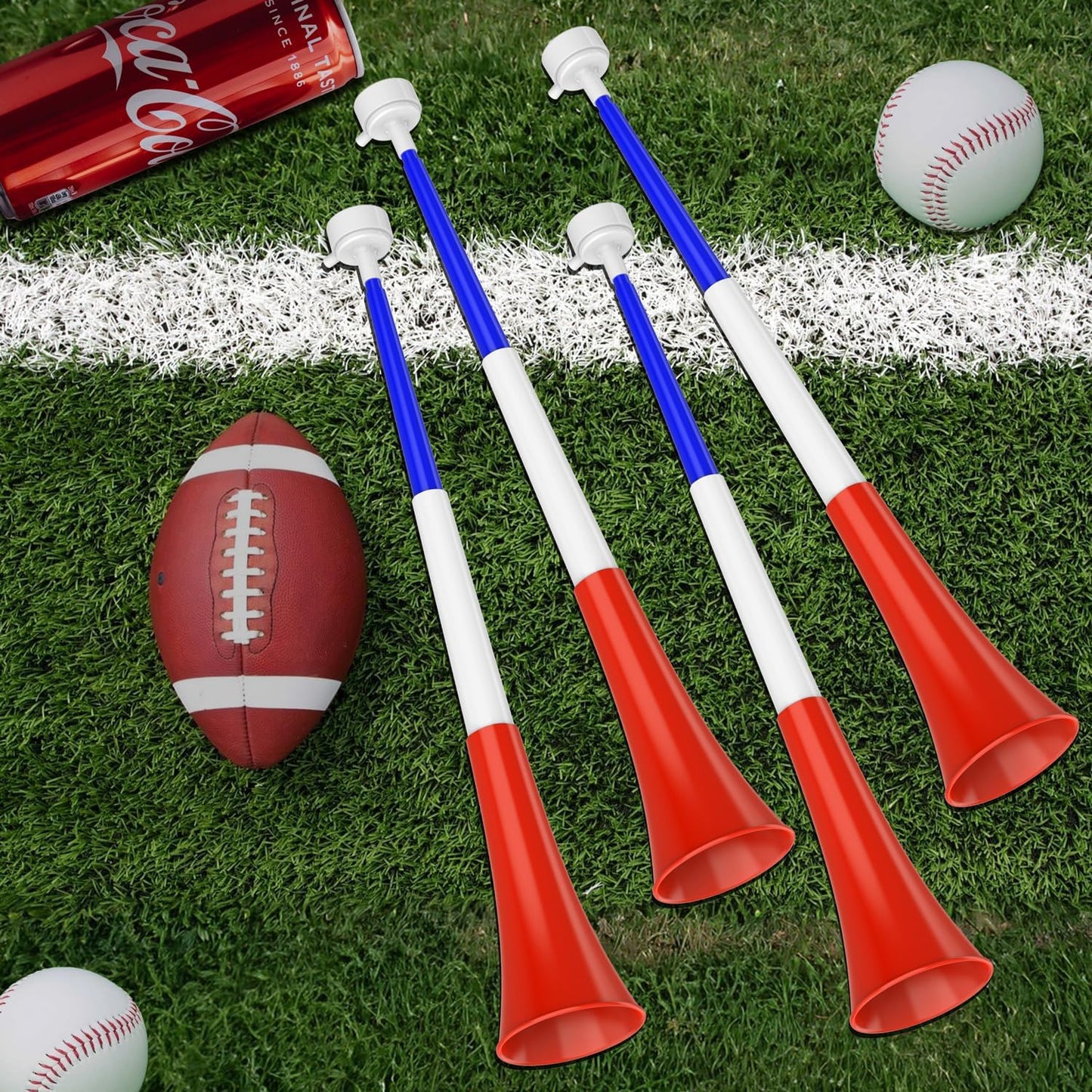 Collapsible Stadium Horn Noise Maker 24 Inch Vuvuzela Stadium Blower Plastic Trumpet Blow Horns Noisemakers for Sporting Events Graduation Games School Sports Party Supplies Favors Accessories