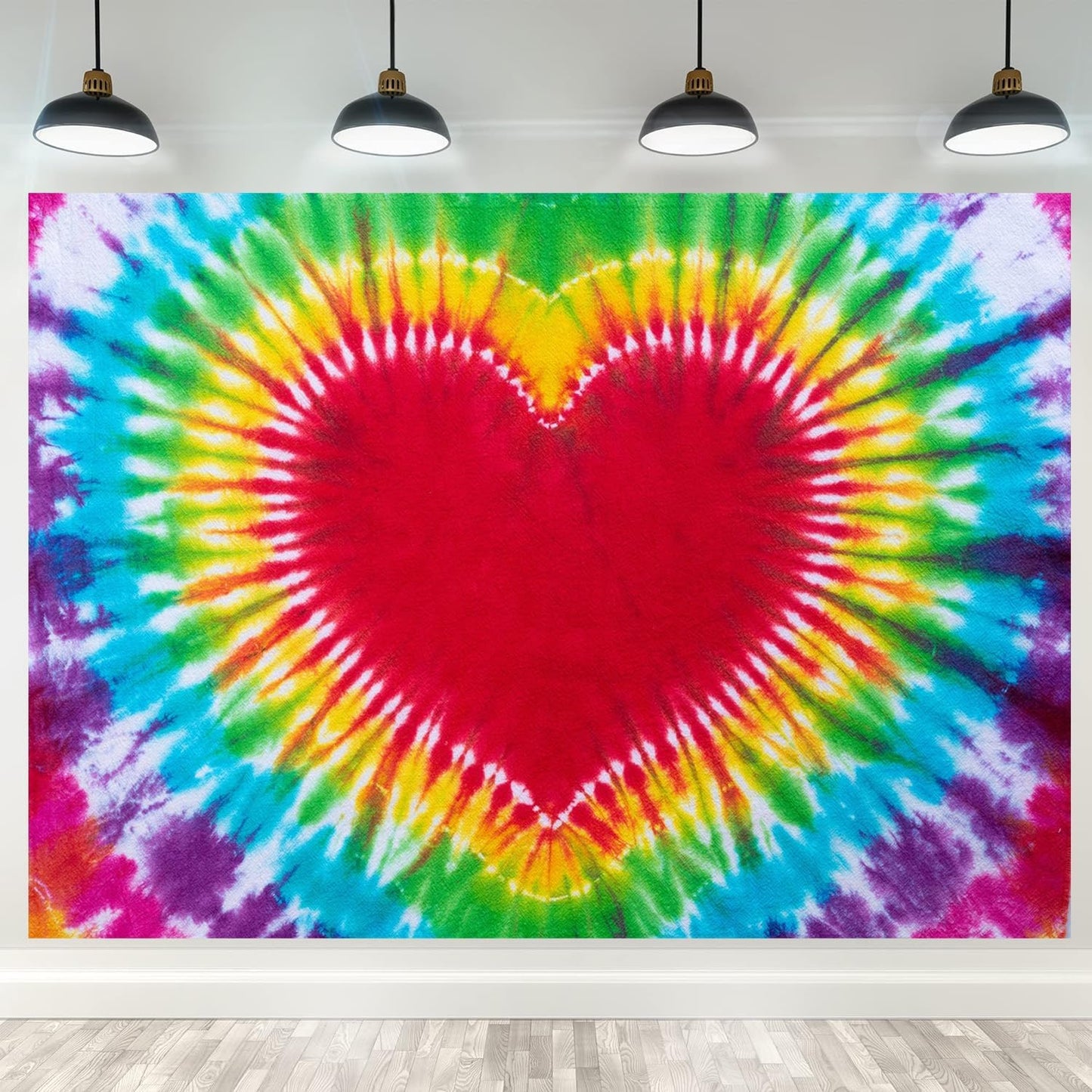 Hippie Backdrop 10x7ft 60s 70s Backgrounds Tie Dye Theme Party Decorations Hippie Supplies Photo Booth Props