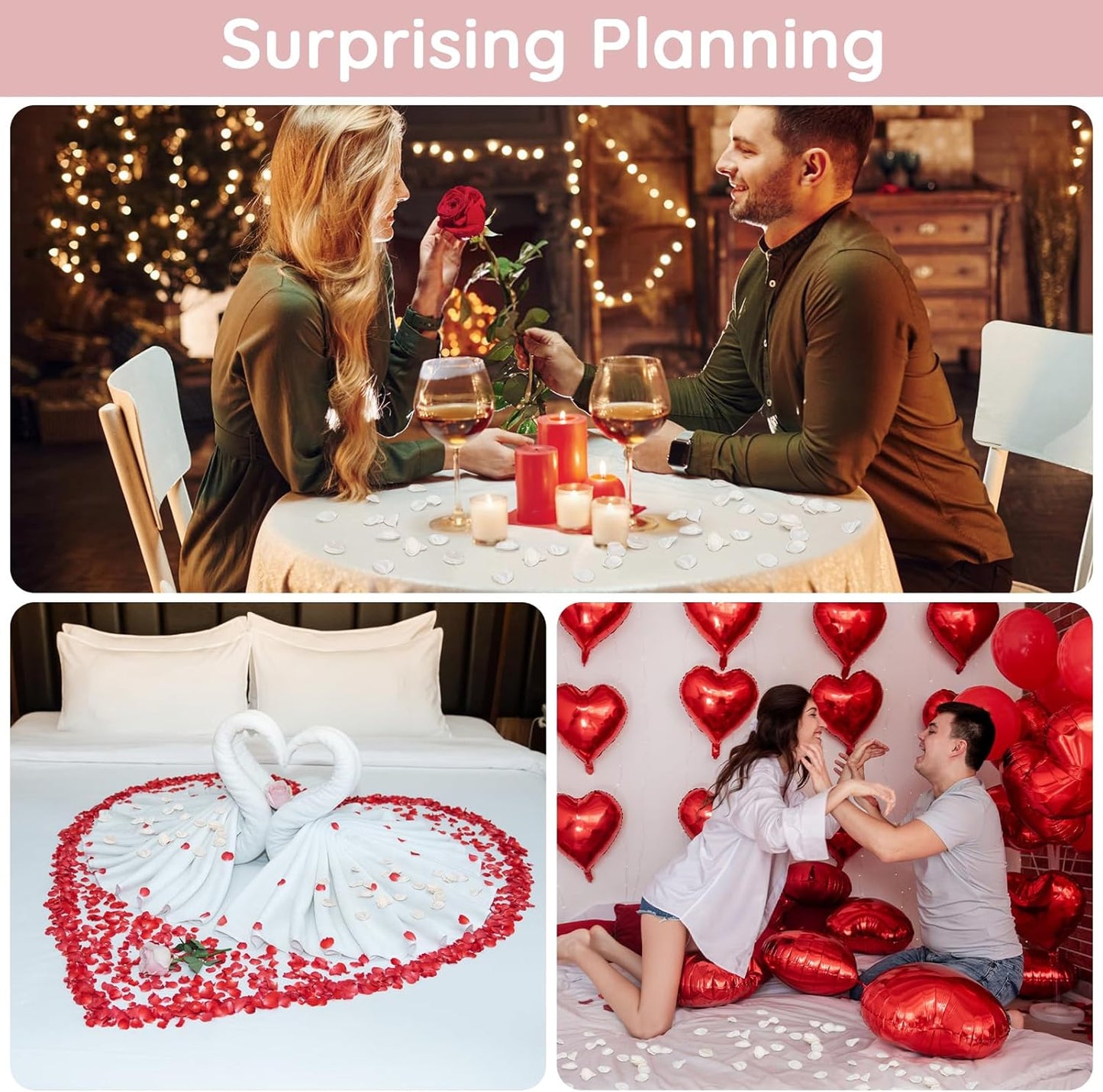 SUREAM Flower Petals for Wedding, 300 Pcs Fake Rose Pedals for Wedding Centerpiece Table Decorations, Flower Girl Basket, Romantic Night, Aisle Decorations for Wedding Ceremony(Ivory)