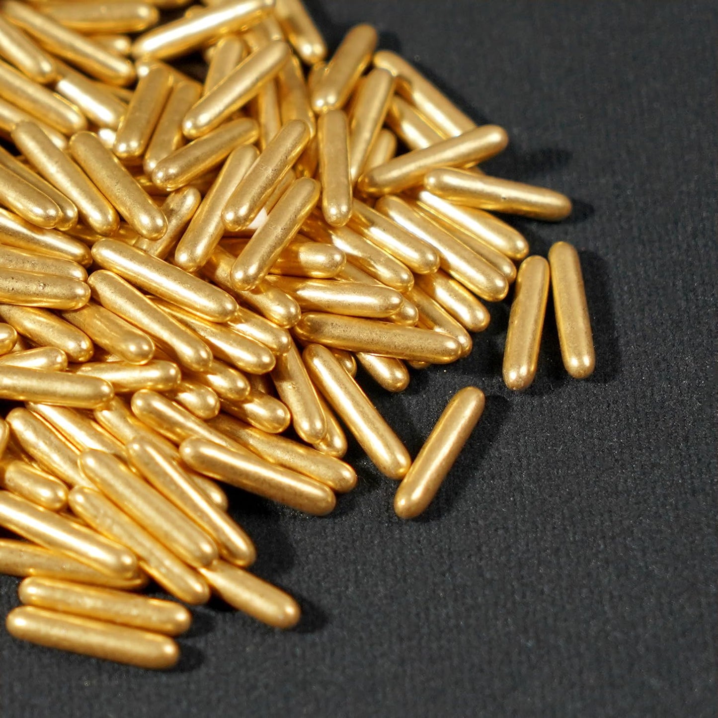 Gold Sprinkles, Metallic Rods Candy, Gold Rods Sugar For Baking, Donuts, Cakes, Cupcakes, Cookies, Wedding Party, Holiday, 150g/5.29oz