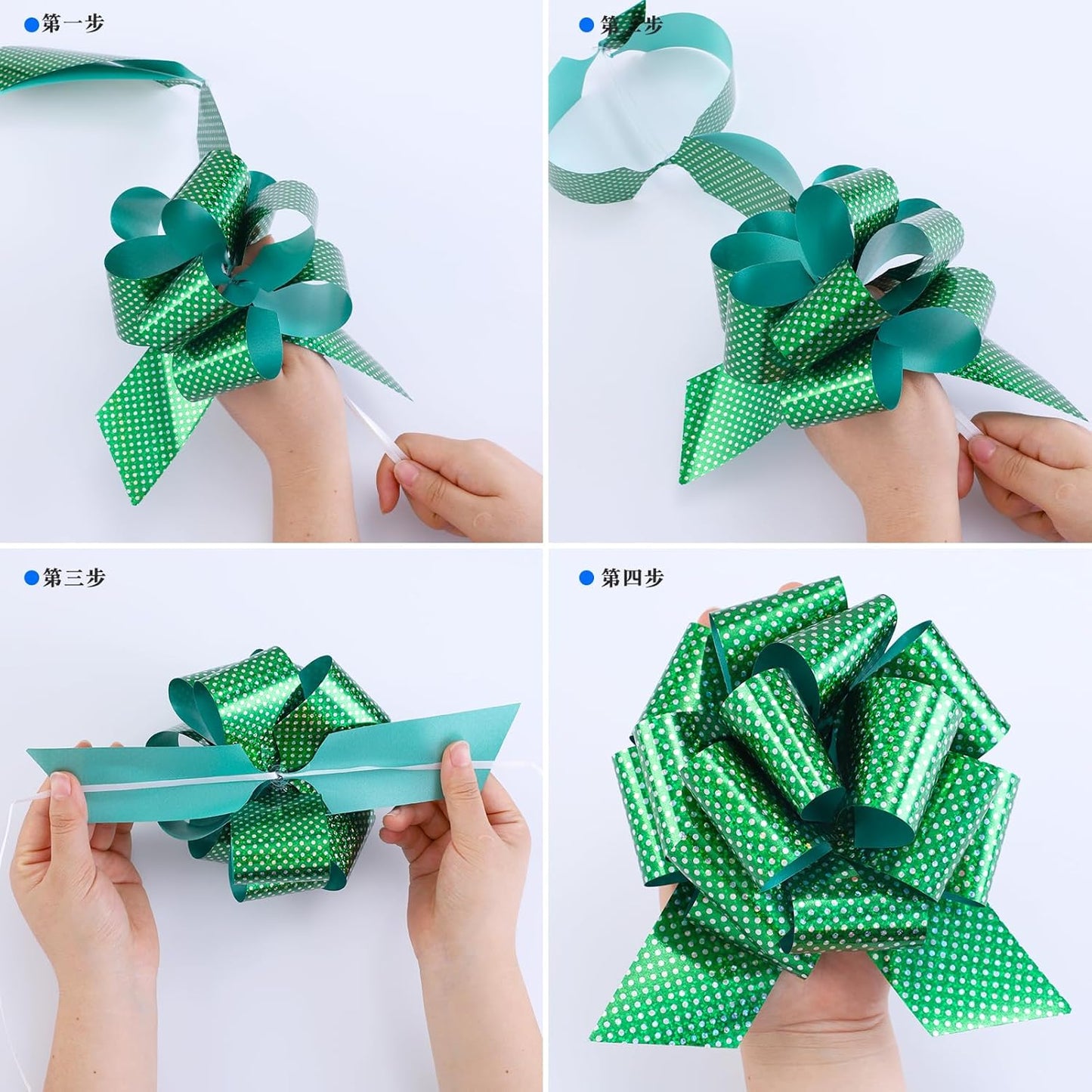 12Pcs Wave Point Wrap Pull Bows Gift Bows with Ribbon Bows for Gift Wrapping Gift Basket Gift Bag Box Wrapping Decor Birthday Anniversary Supplies