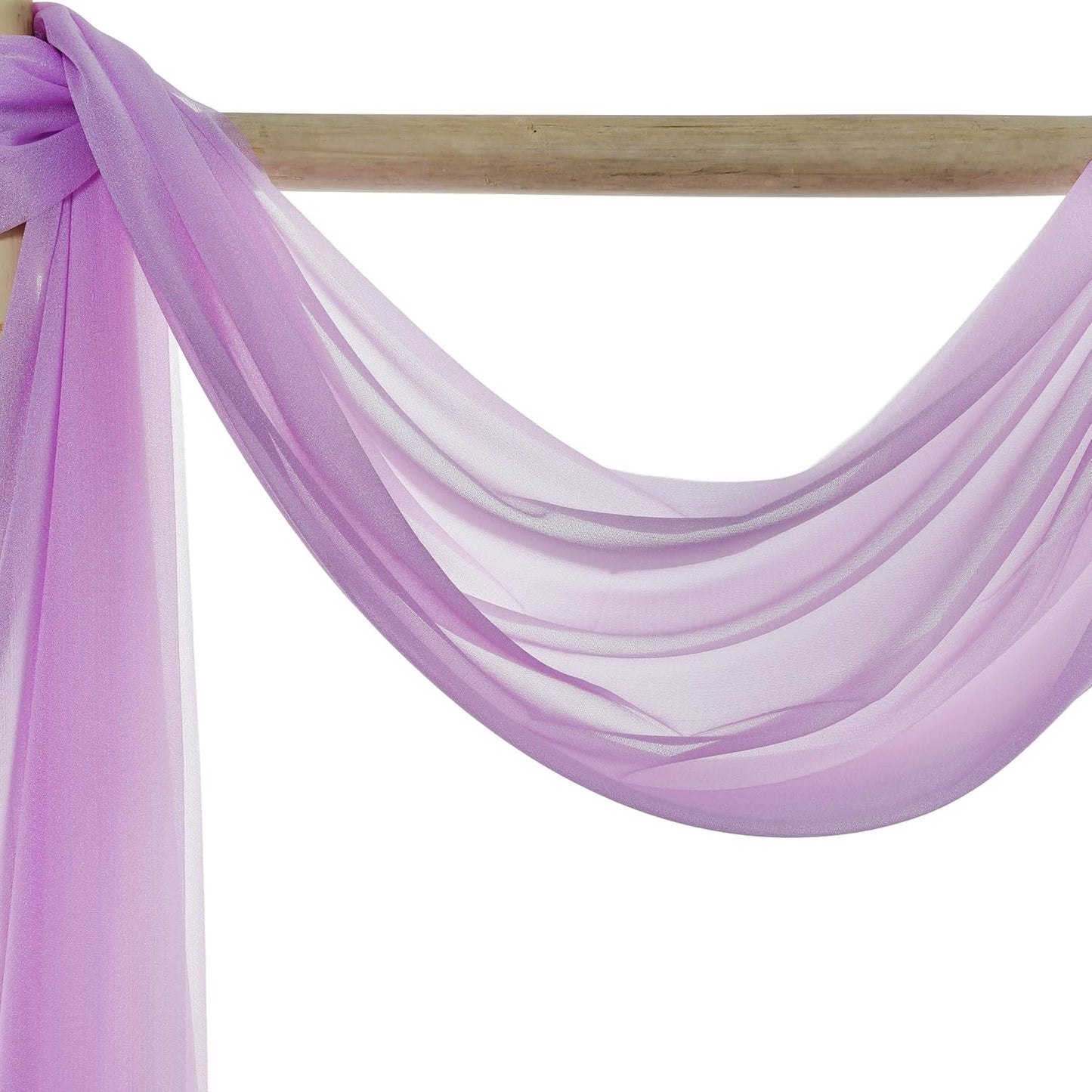 VDS Pack of 2 Panel (30 Inch X 40 Feet) Wedding Arch Draping Fabric Sheer Chiffon Fabric Drapery for Wedding Ceremony Reception Swag Backdrop Canopy Chuppah ARBO Altars Decoration (Orchid)