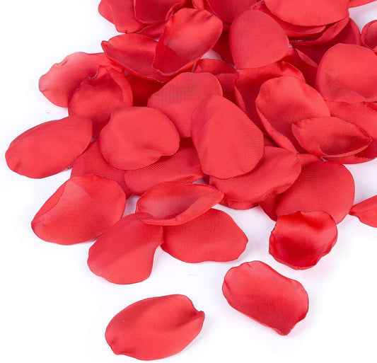 300pcs Artificial Red Rose Petals for Romantic Night Flower Girl Silk Flower Petals for Wedding Aisle Table Centerpieces Confetti Party Favors Table Decoration(Red)
