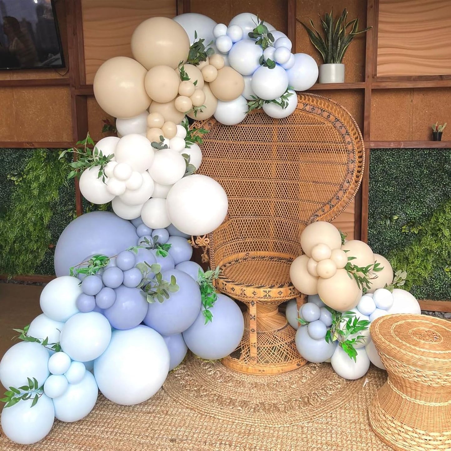 110pcs Dusty Blue Balloons 12 Inch Retro Blue Latex Balloon Garland Arch Kit for Birthday Baby Shower Anniversary Graduation Wedding Party Decorations