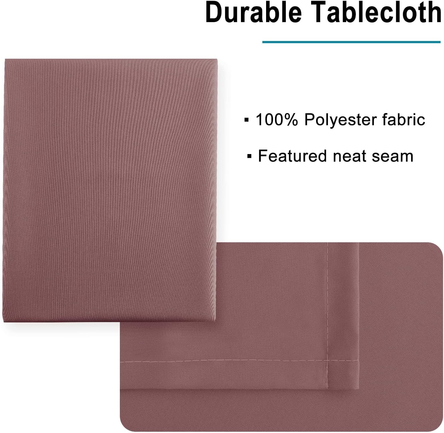 Hiasan Dusty Rose Tablecloth for Rectangle Tables - Waterproof and Spillproof Washable Fabric Table Cloth for Dining Room Kitchen Party, 60 x 120 Inch