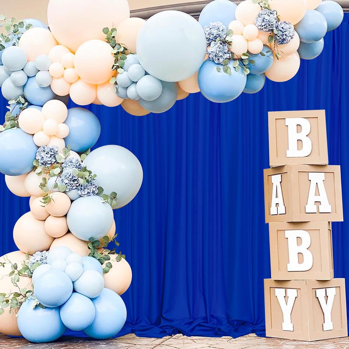 MEETSKY 10 feet x 10 feet Royal Blue Backdrop Curtains for Parties Curtains Photography Backdrop Drapes for Wedding Birthday Party Rod Pocket Home Sliding Door Decoration, 5ft x 8ft, 2 Panels