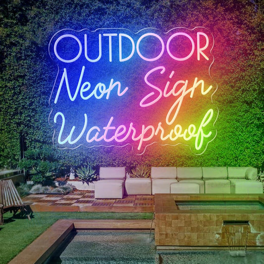 Large Outdoor Waterproof Custom Neon Sign, Personalized Outdoor Led Sign with Remote for outside, Professional Waterproof IP65 Neon Light for Pool Patio Backyard Restaurant Shop Beauty Salon