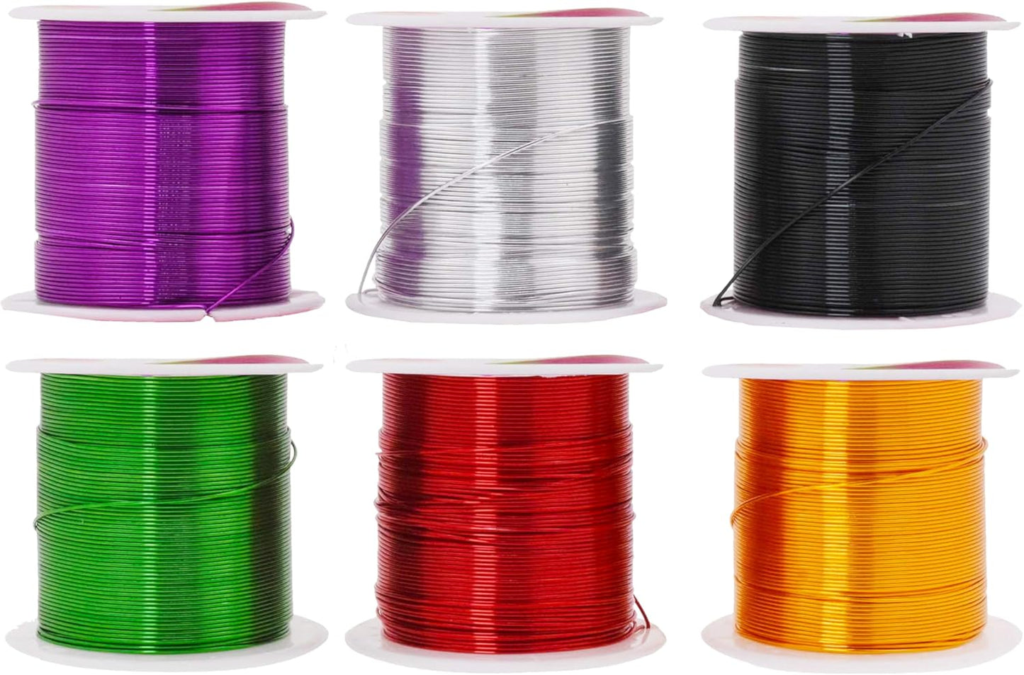 Mandala Crafts 22 Gauge Anodized Aluminum Craft Wire for Jewelry Making - 450 FT Colored Flexible Silver Black Gold Purple Red Kelly Green Wire - Bendable for Bonsai Armature Crafting Sculpting